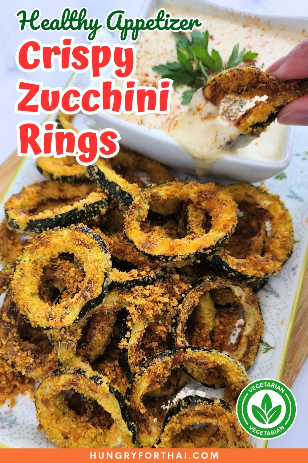 Crispy Parmesan Zucchini Rings with Creamy Dip