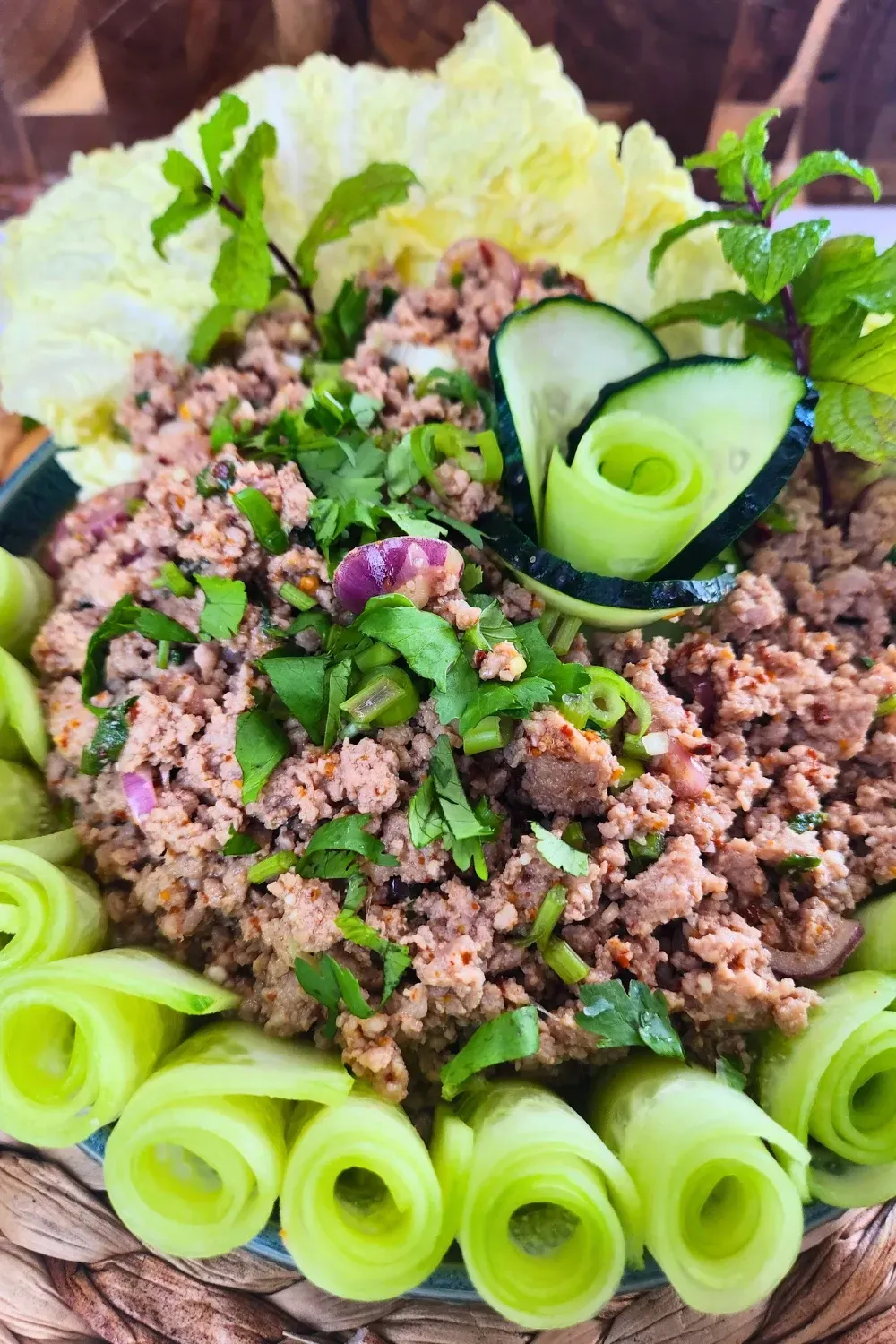 Authentic Thai Laab Moo (Spicy Minced Pork Salad)