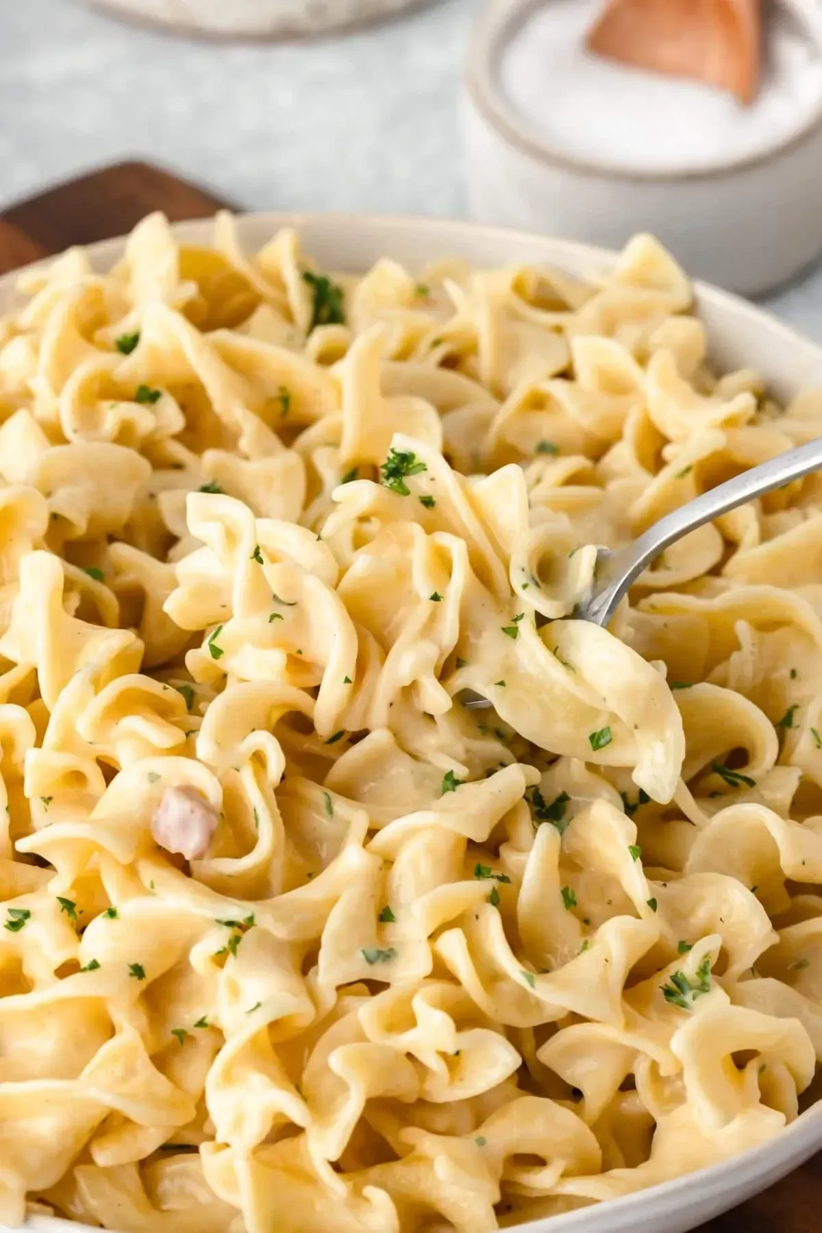 Cafeteria Noodles in a bowl