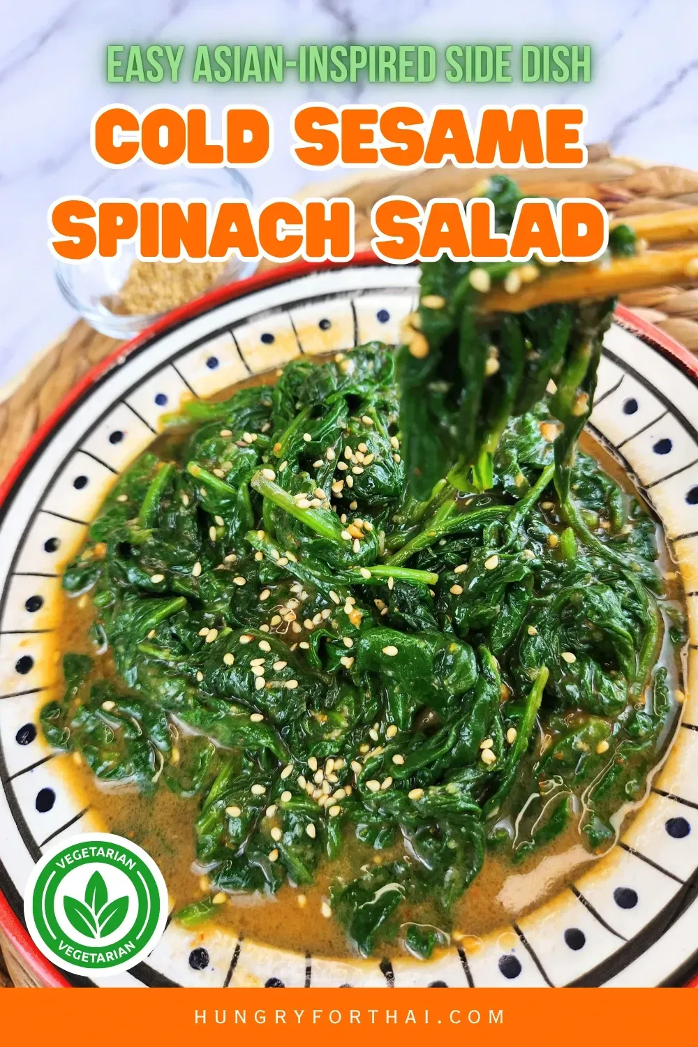 Simply Seasoned Spinach Salad with Sesame &amp; Peanut
