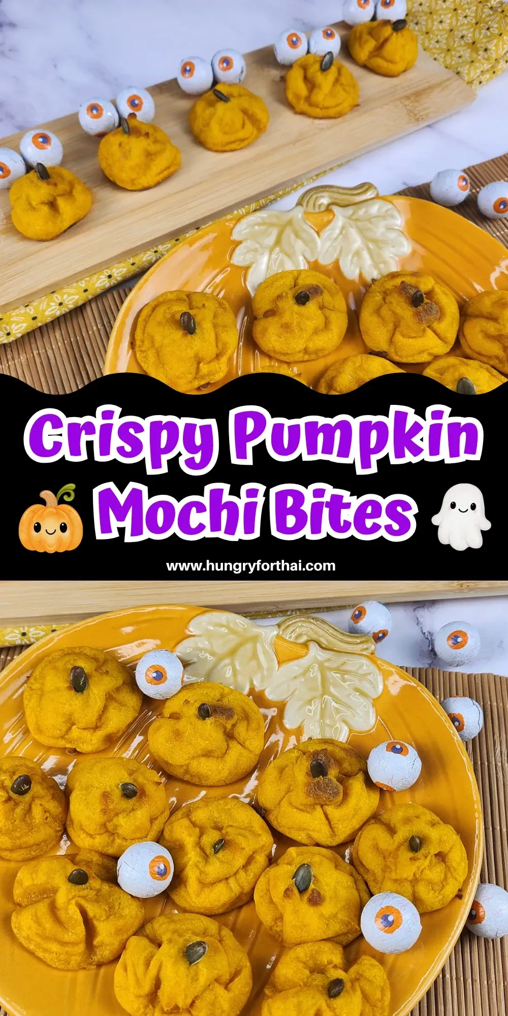 Crispy Pumpkin Mochi Bites