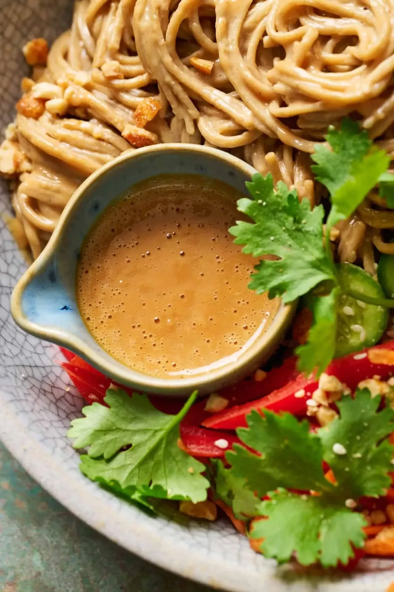 Easy Peanut Noodles In a bowl