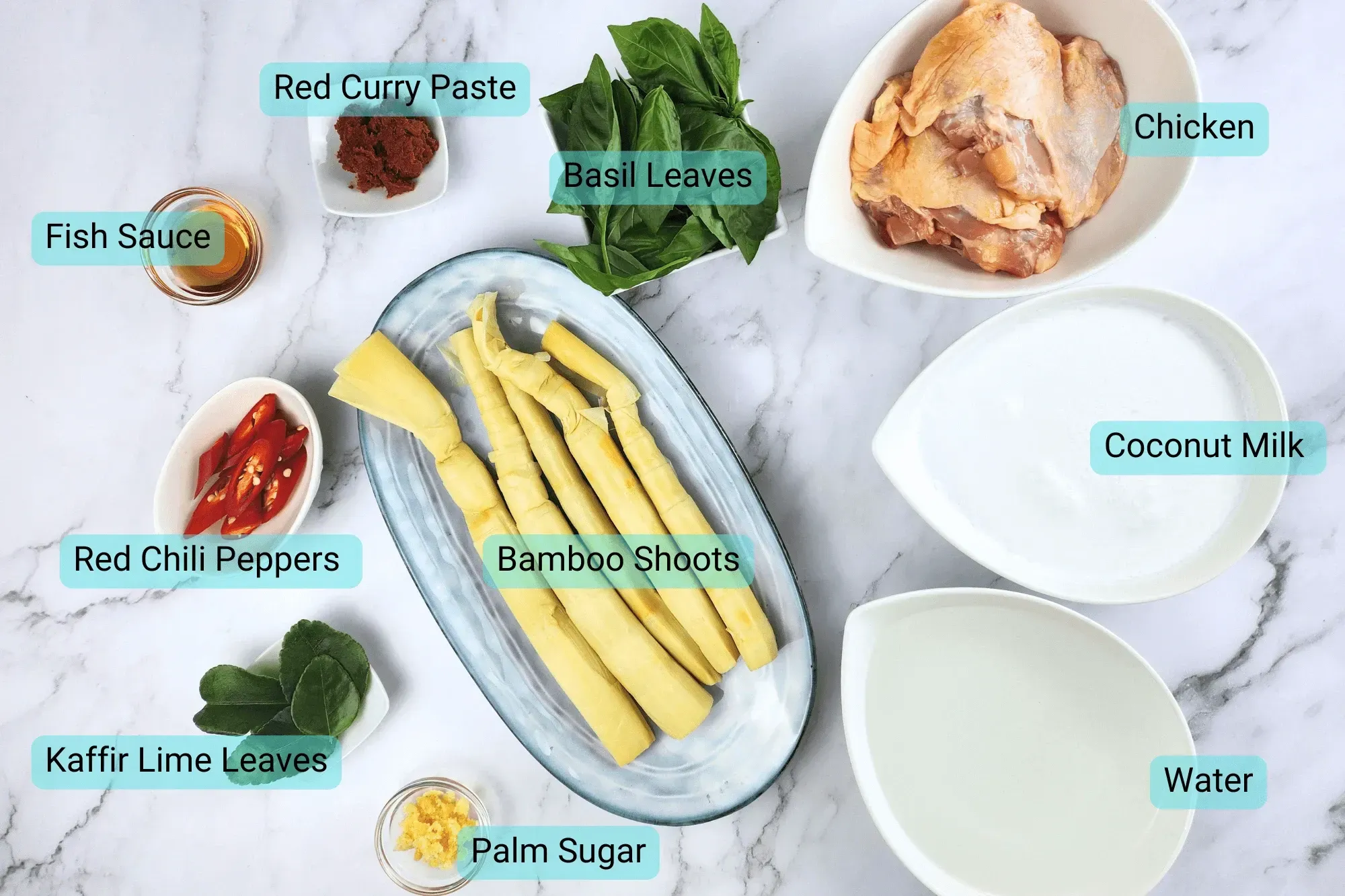 Ingredients for Bamboo Shoot Curry