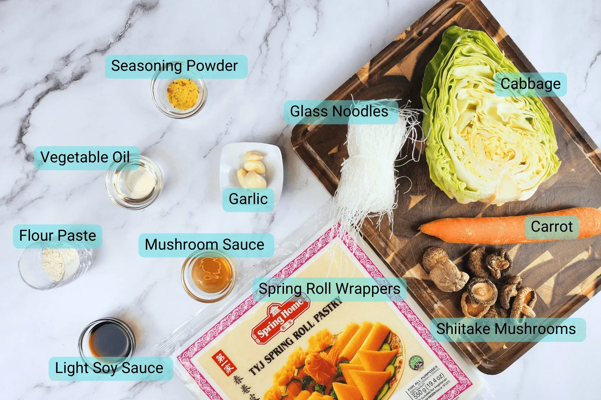 Ingredients for Best Thai Crispy Spring Rolls