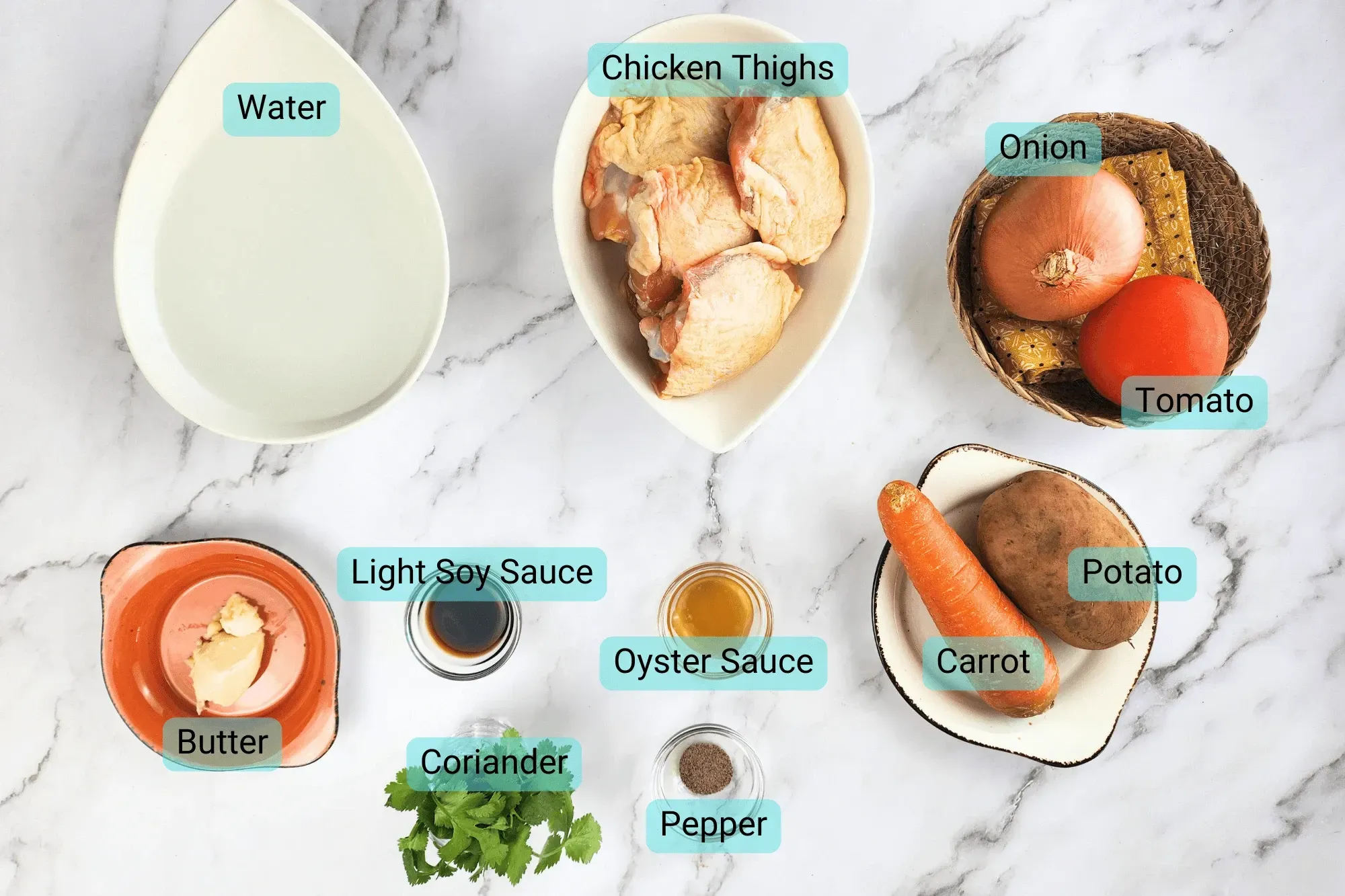 Ingredients for Chicken Potato Soup