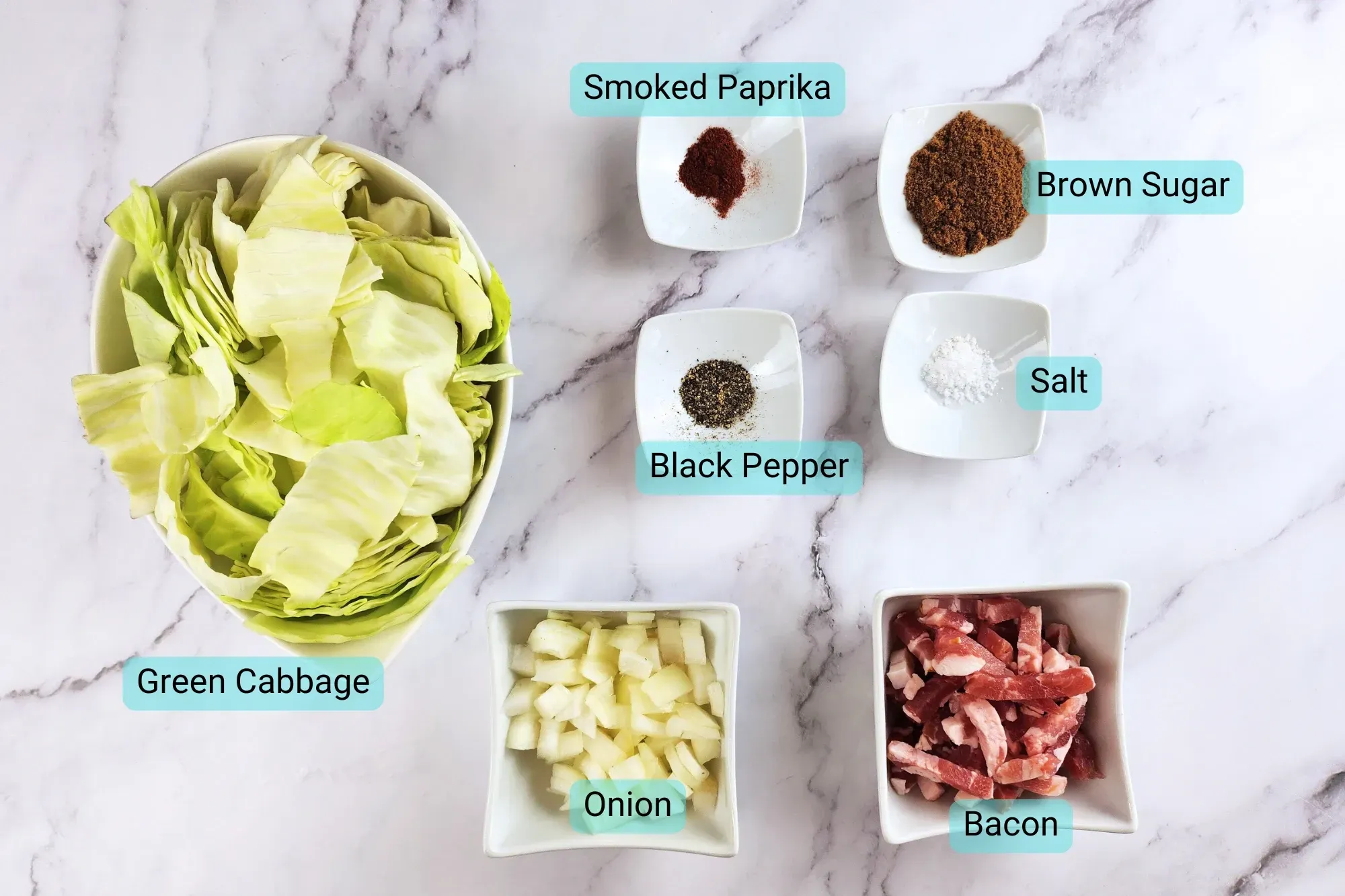 Ingredients for Classic Fried Cabbage