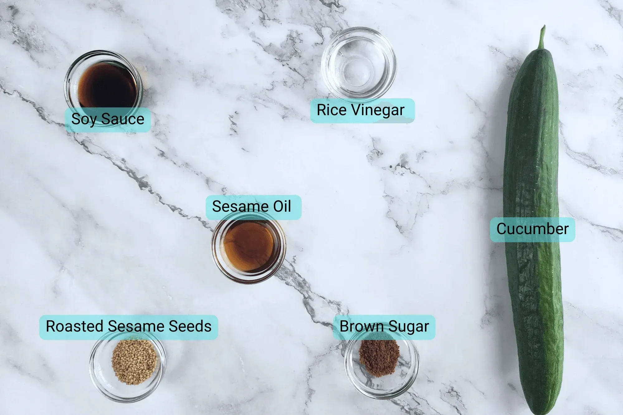 Ingredients for Easy-Pickled Cucumber Salad\_ Asian Style