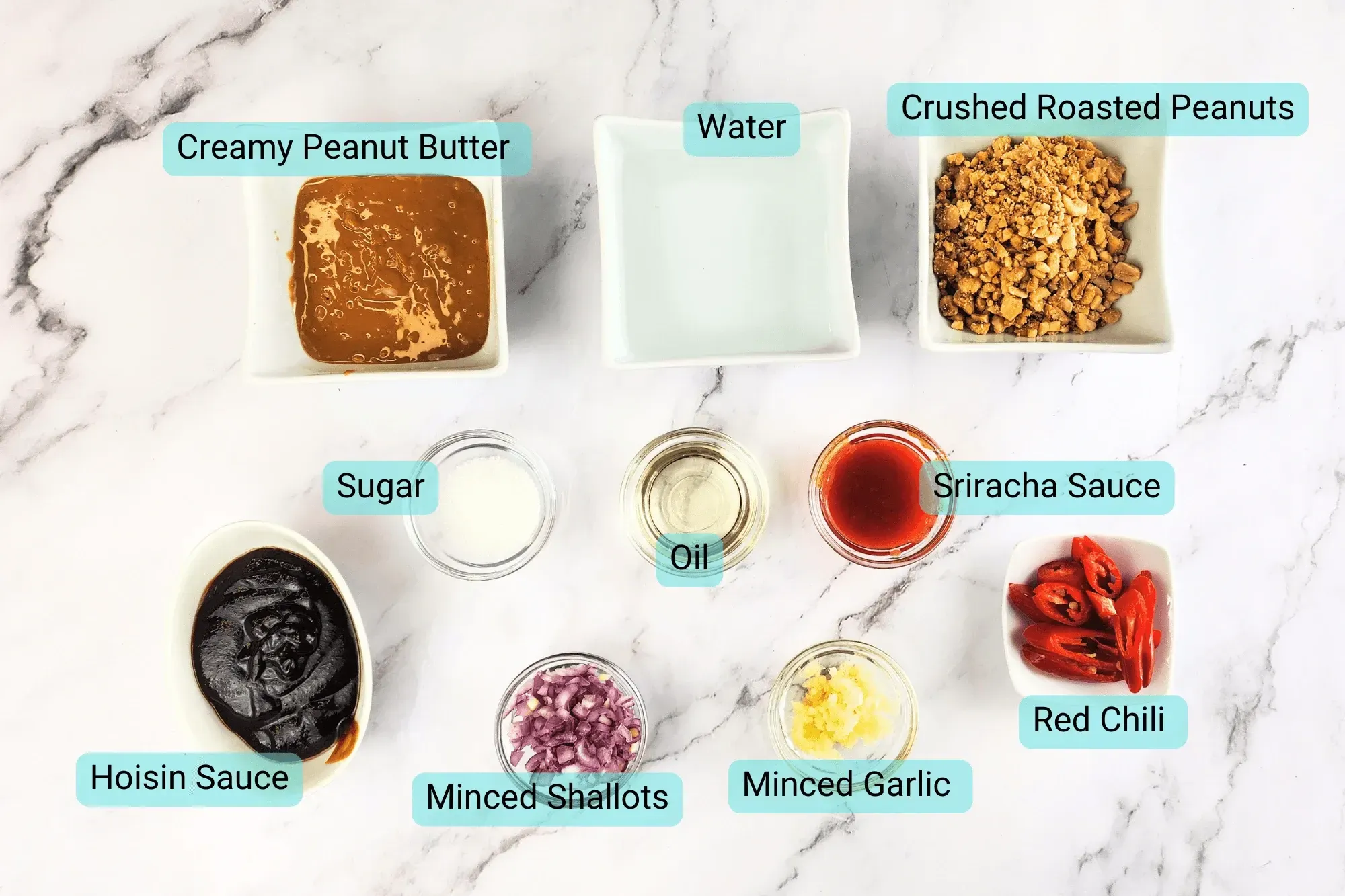 Ingredients for Easy Vietnamese Peanut Dipping Sauce