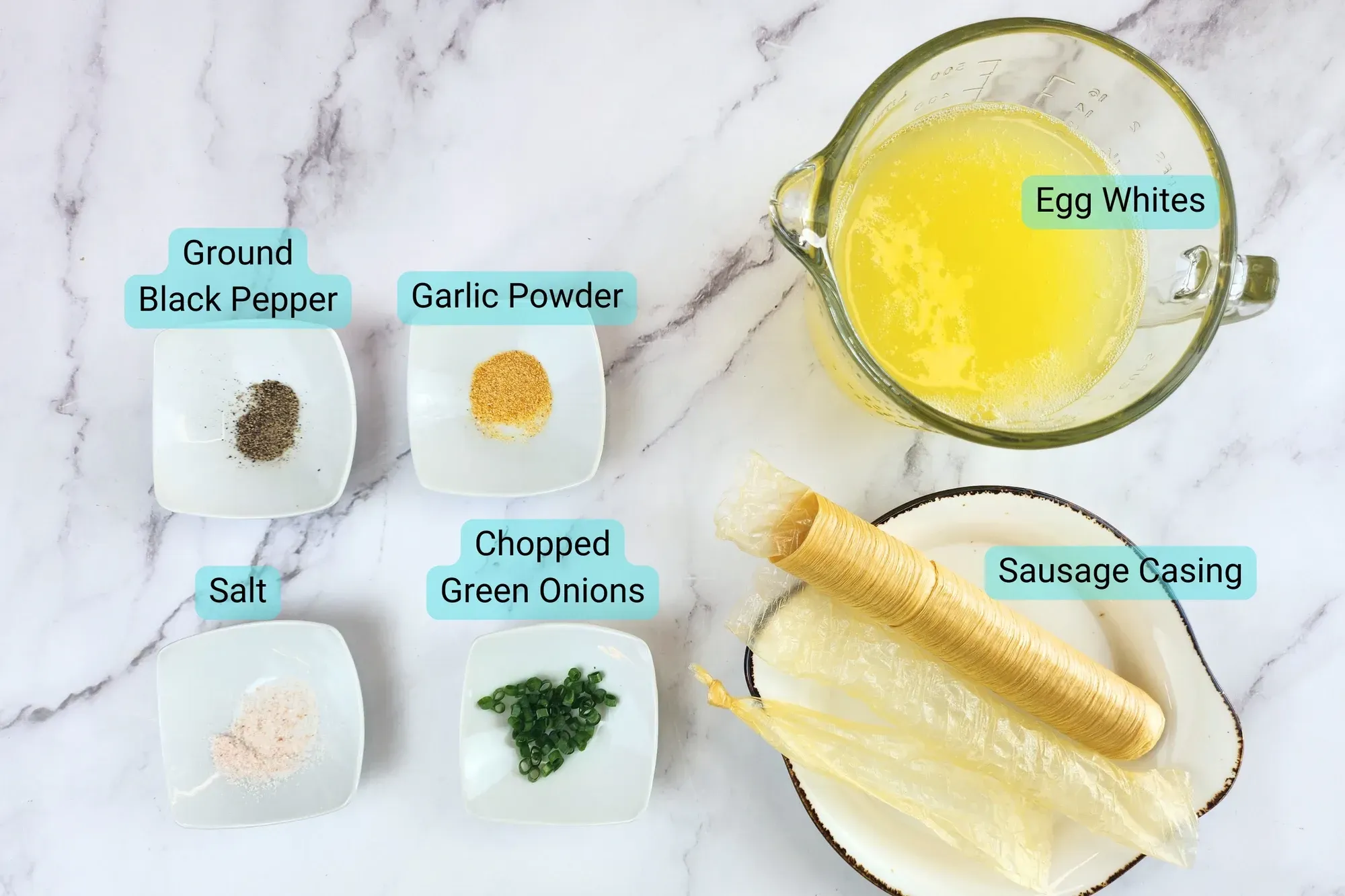 Ingredients for Egg White Sausages – Easy Protein-Packed Snack