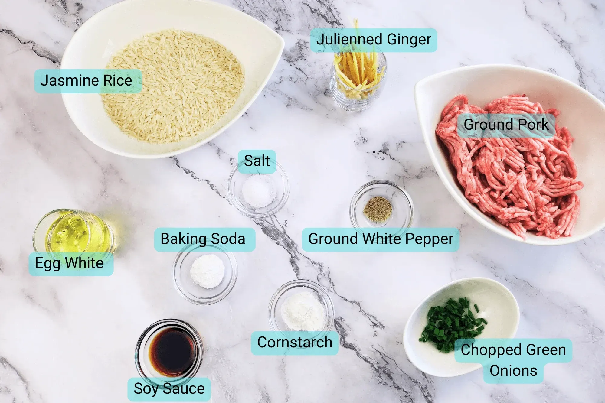 Ingredients for Pork Congee