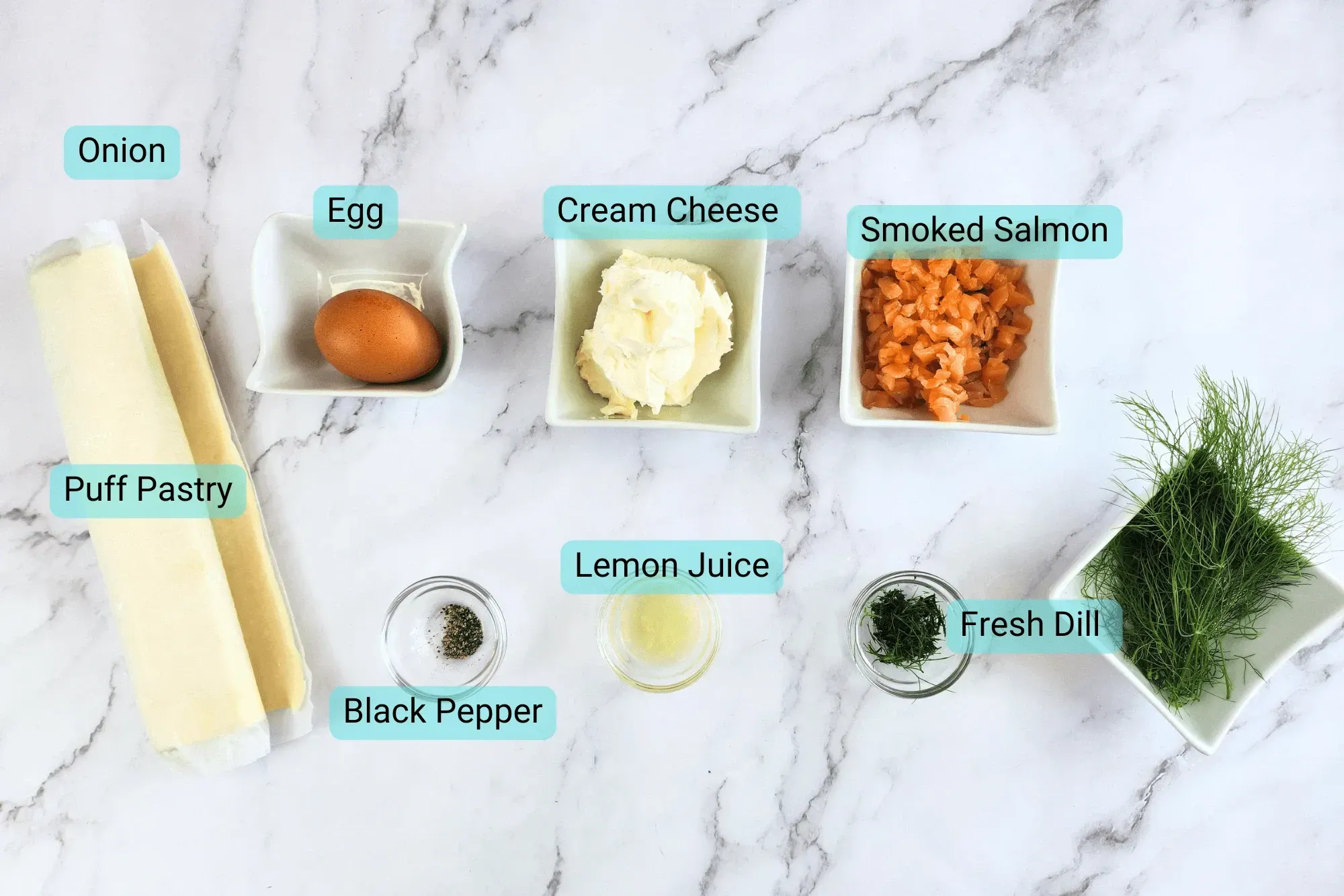 Ingredients for Smoked Salmon Cream Cheese Pastries
