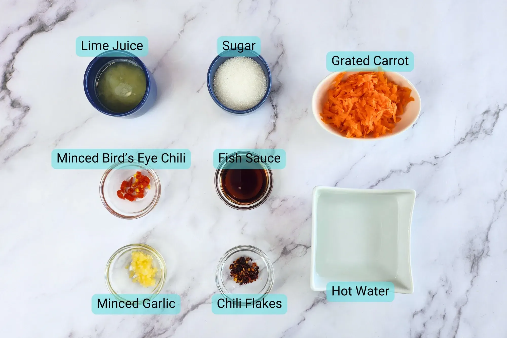 Ingredients for Tangy Dipping Sauce