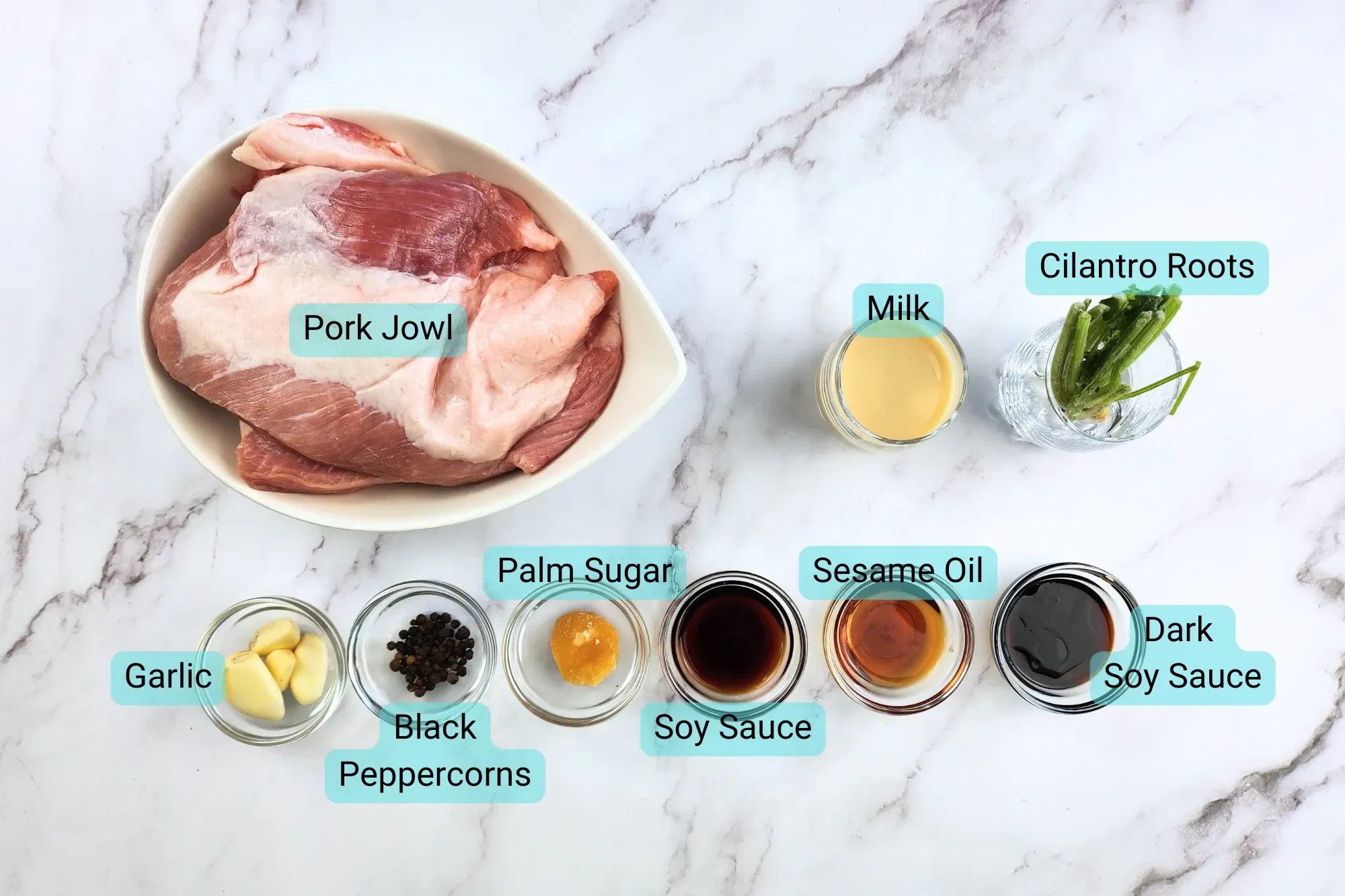 Ingredients for Kor Moo Yang