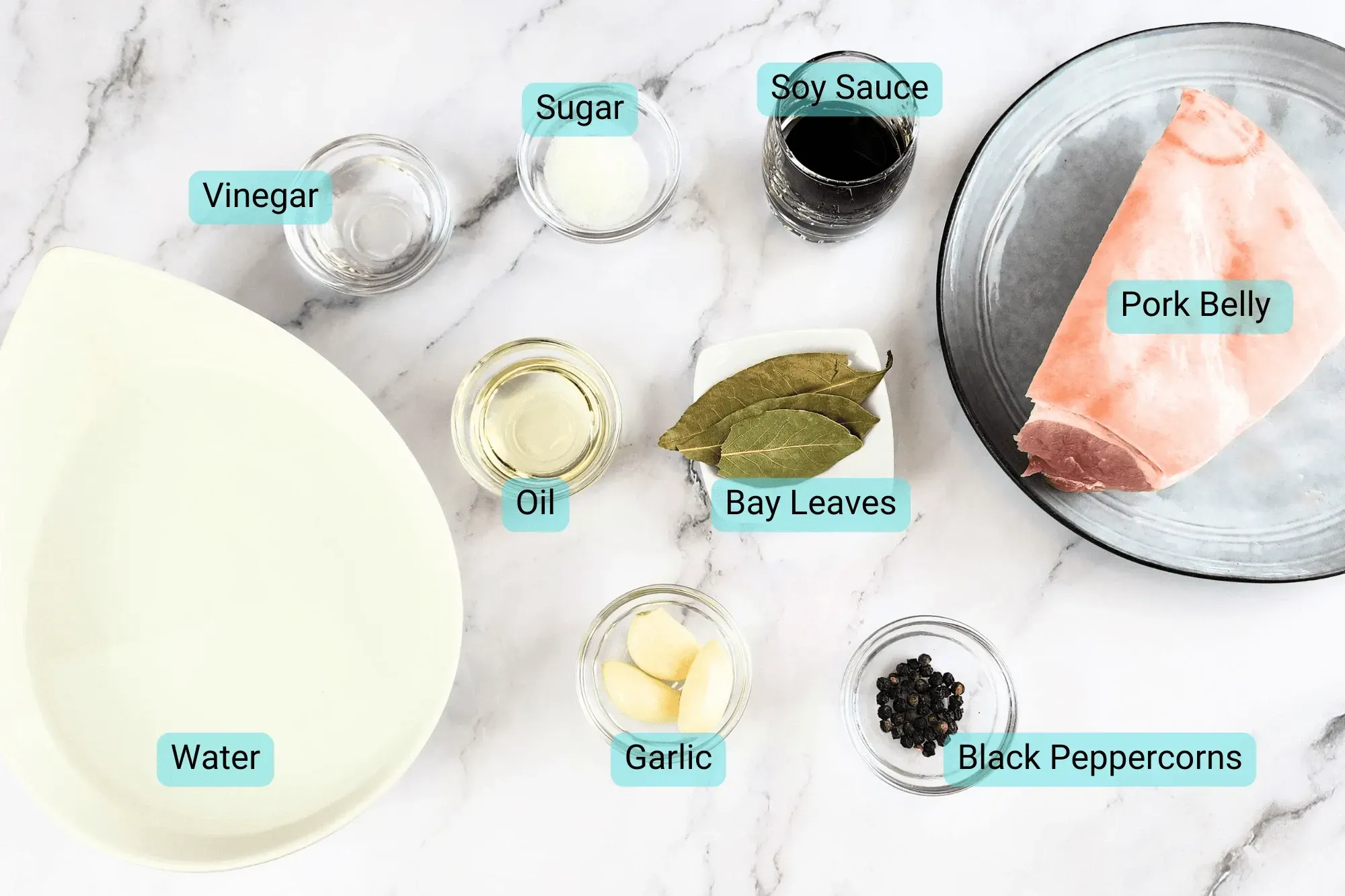 Ingredients for The Best Easy Pork Adobo Recipe | A Filipino Classic