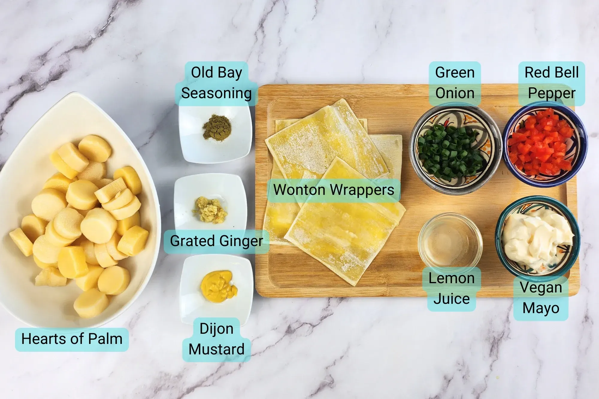 Ingredients for Vegan Crab Rangoon 