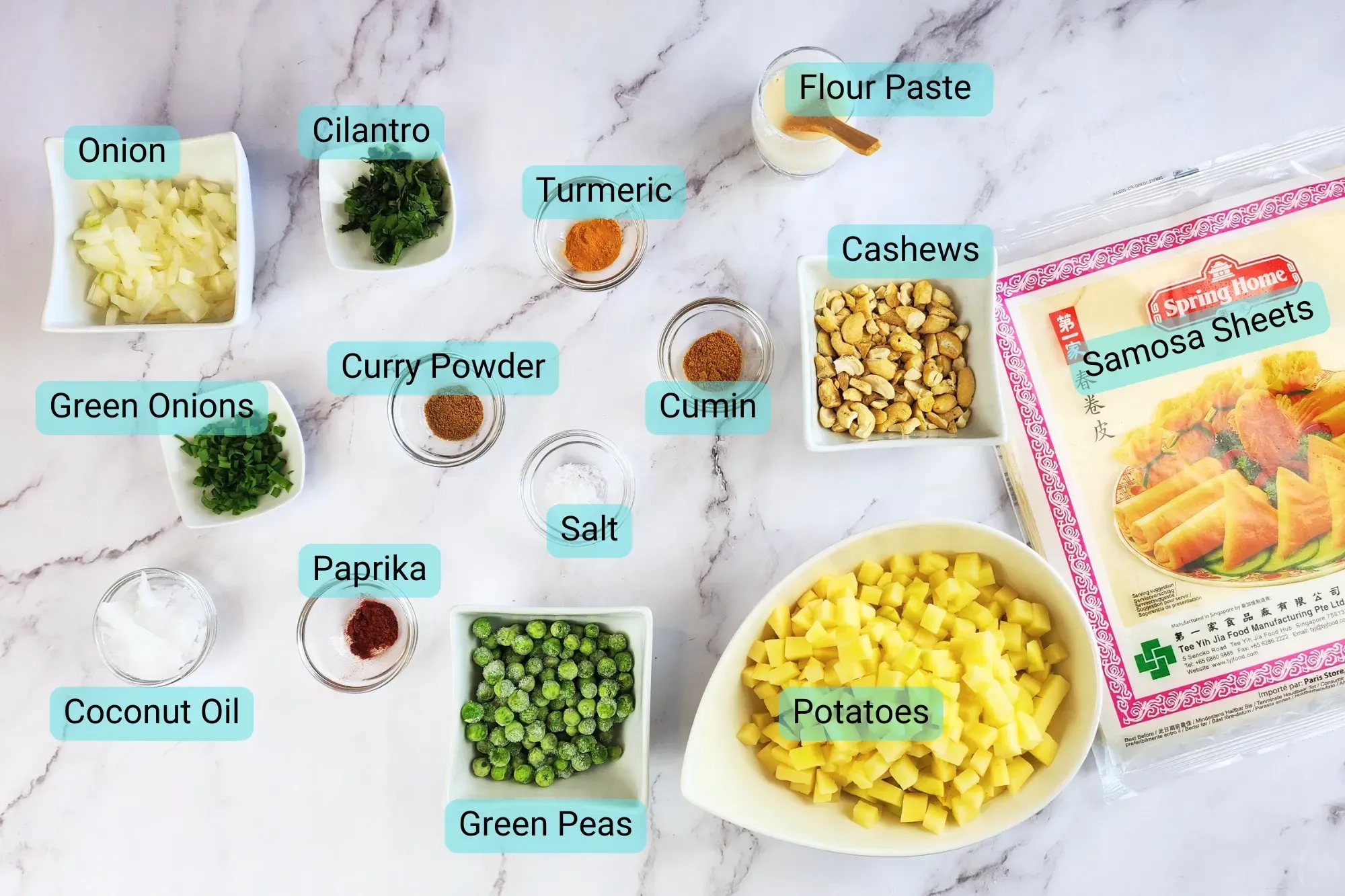 Ingredients for Vegetarian Samosa Recipe