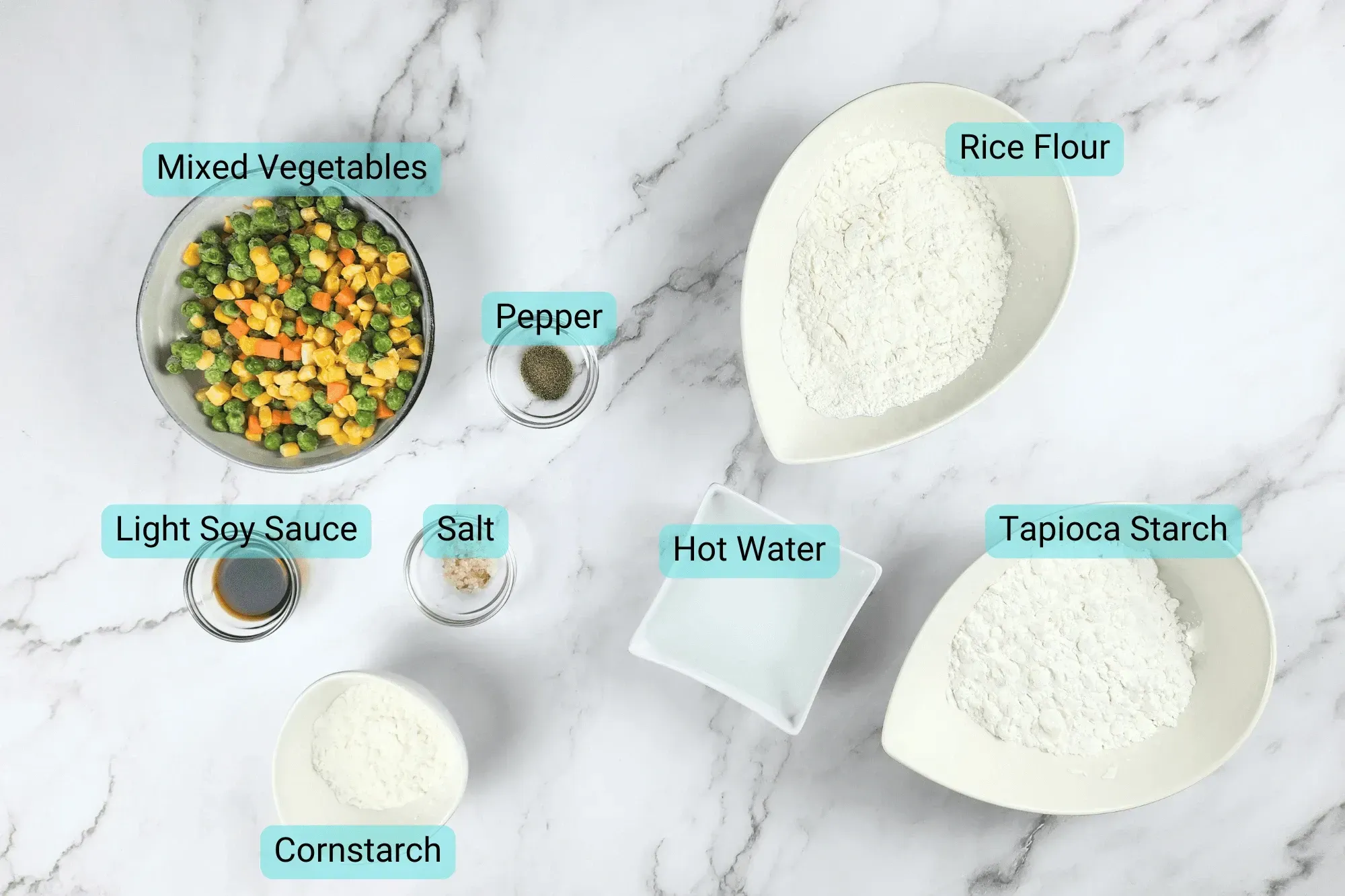 Ingredients for Veggie Bags