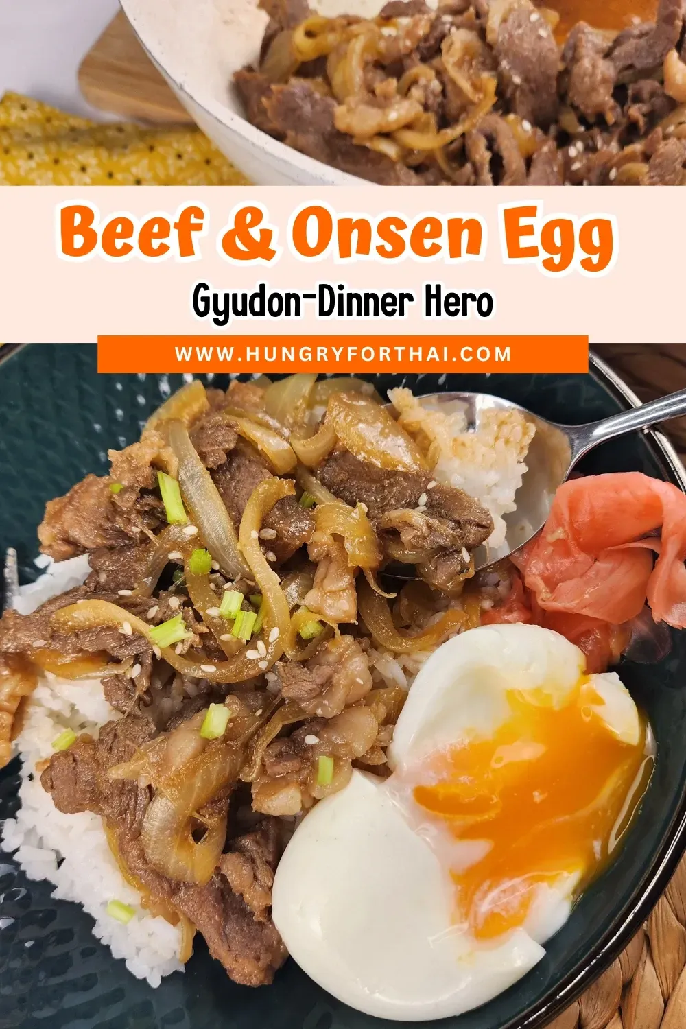 Japanese Beef and Onsen Egg (Gyudon)