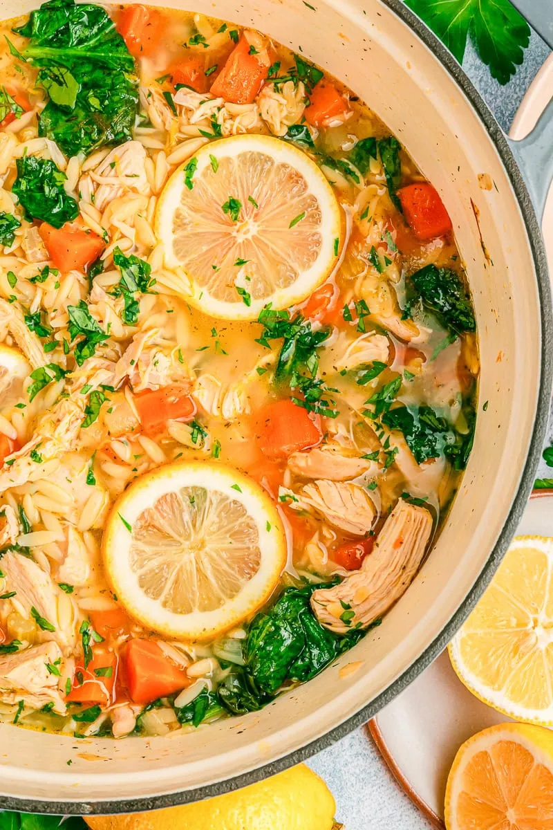 Lemon Chicken Orzo Soup