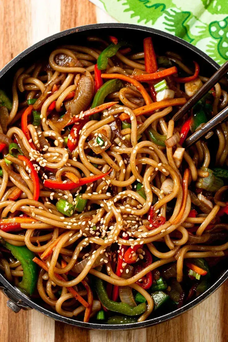 Vegetable Lo Mein in Pann