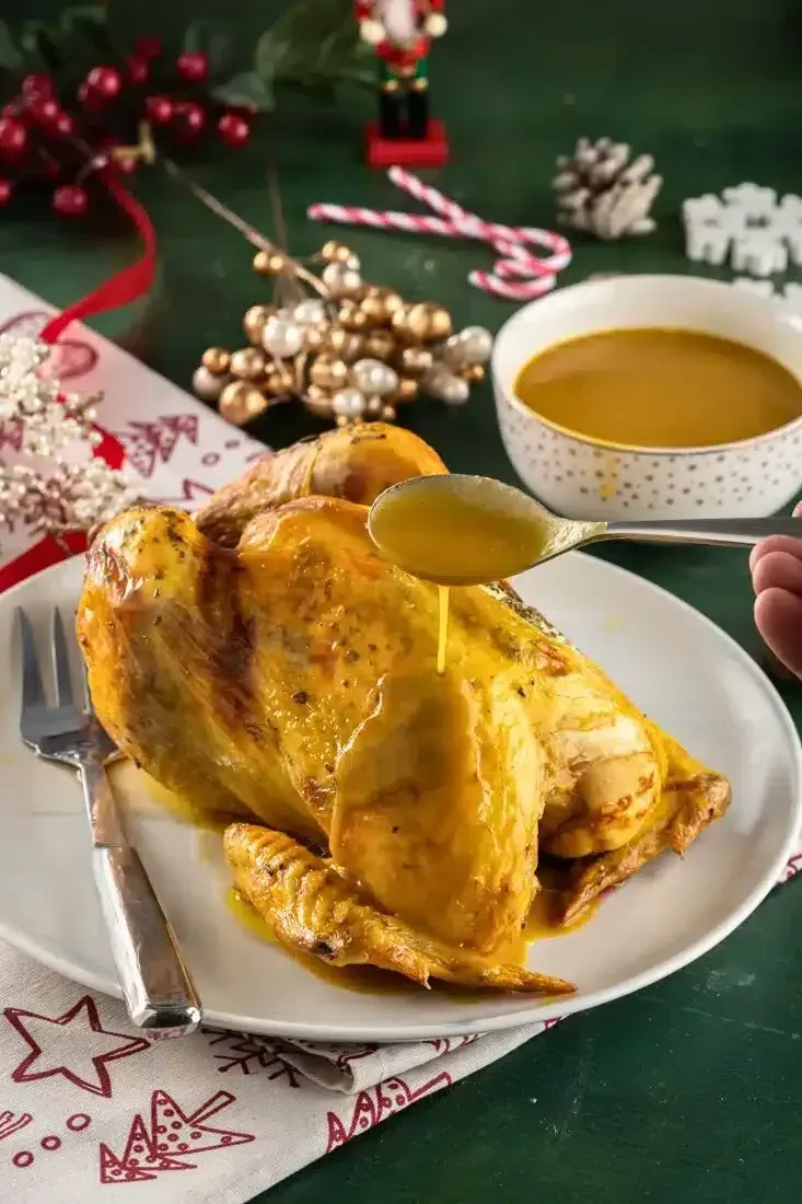 Mediterranean-Style Whole Stuffed Chicken