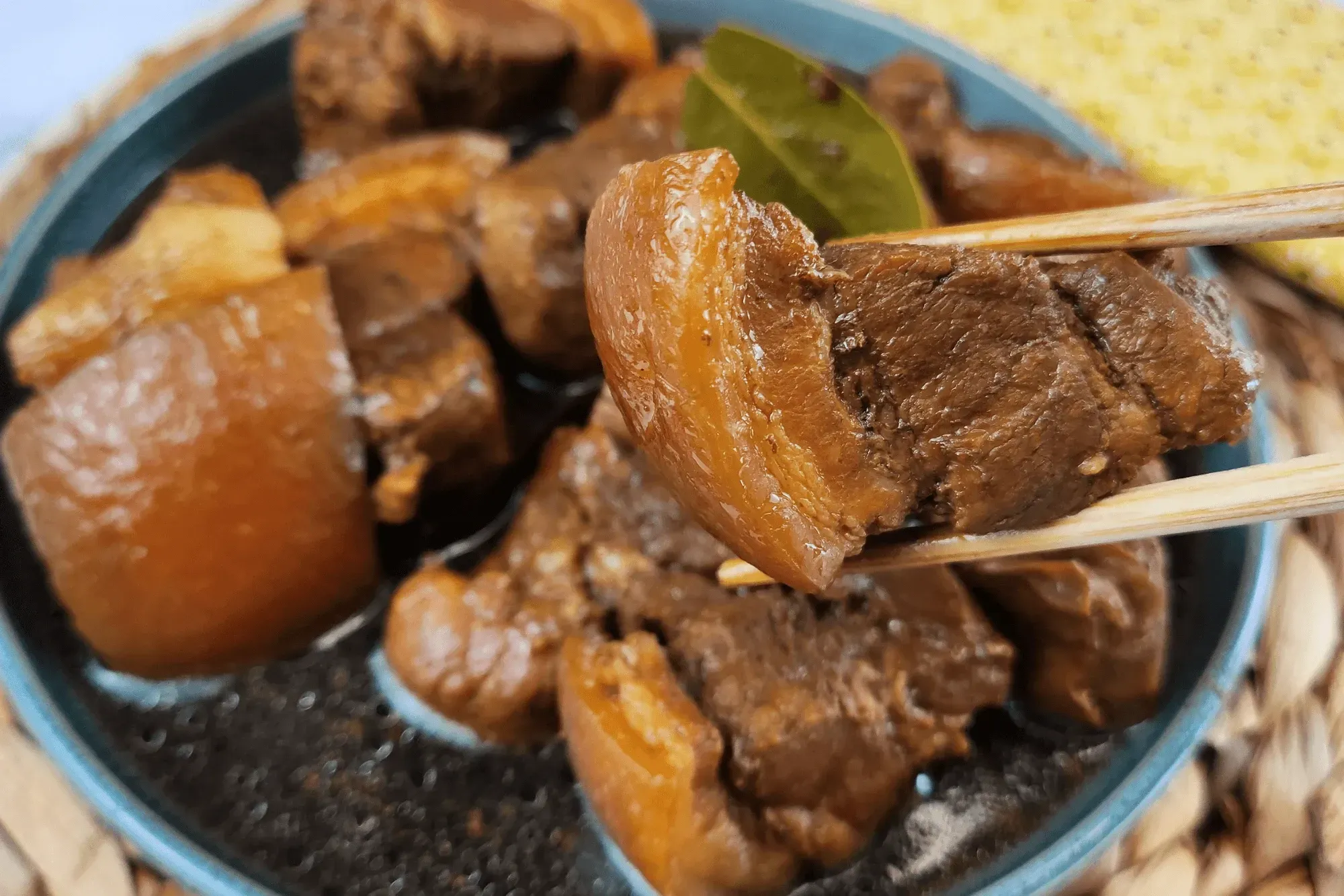 Pork Adobo with chopsticks