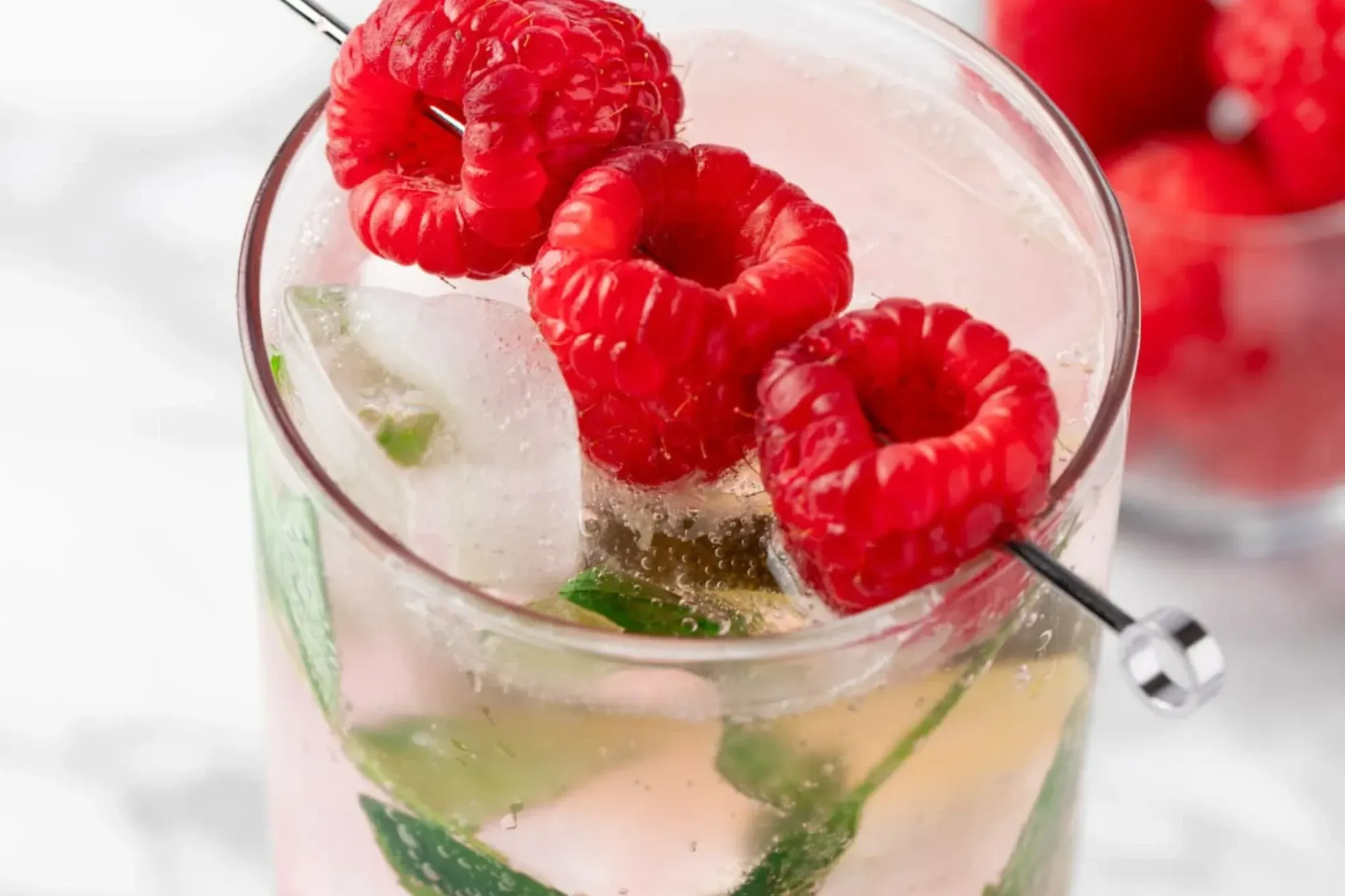 Raspberry Mojito Mocktail