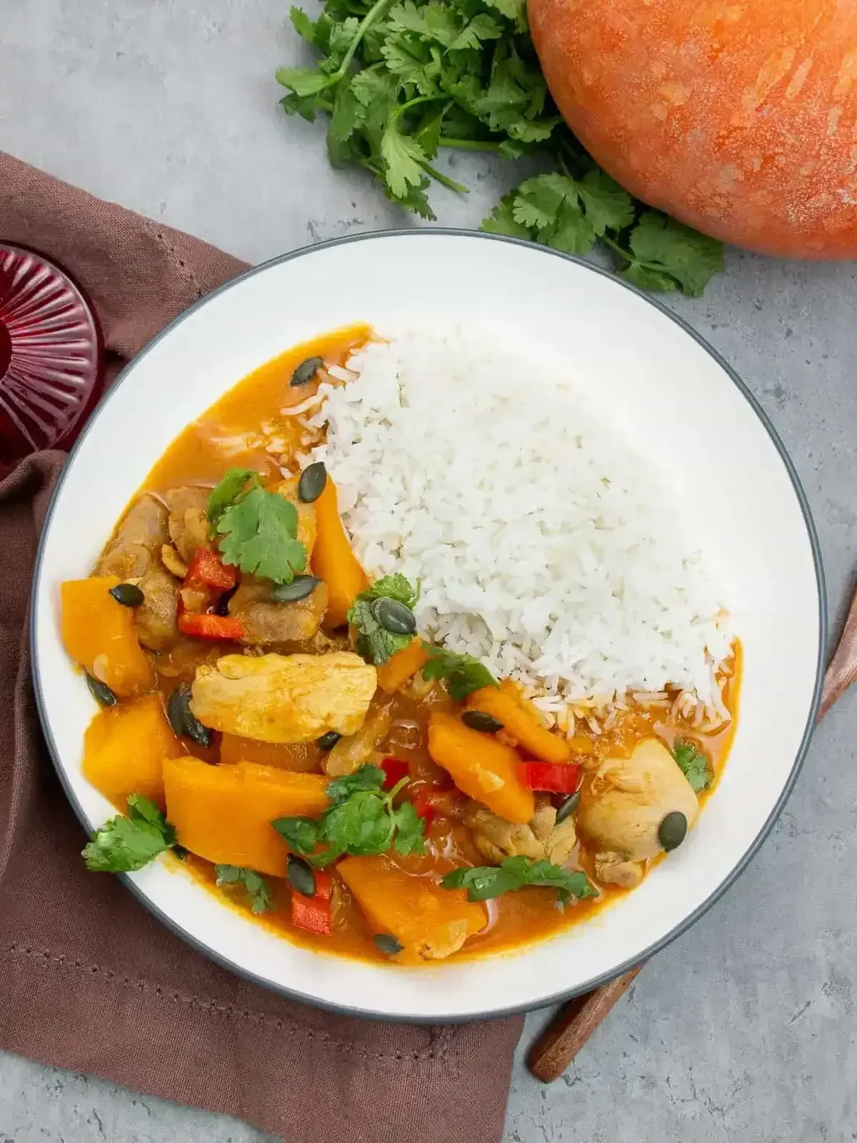 Red Kuri Squash and Chicken Curry (Mild)