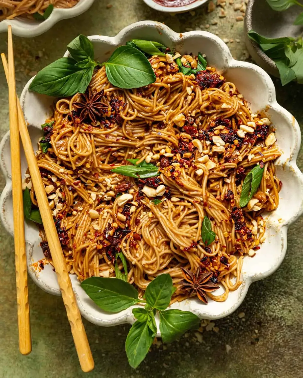 A bowl of Spicy Peanut Noodles