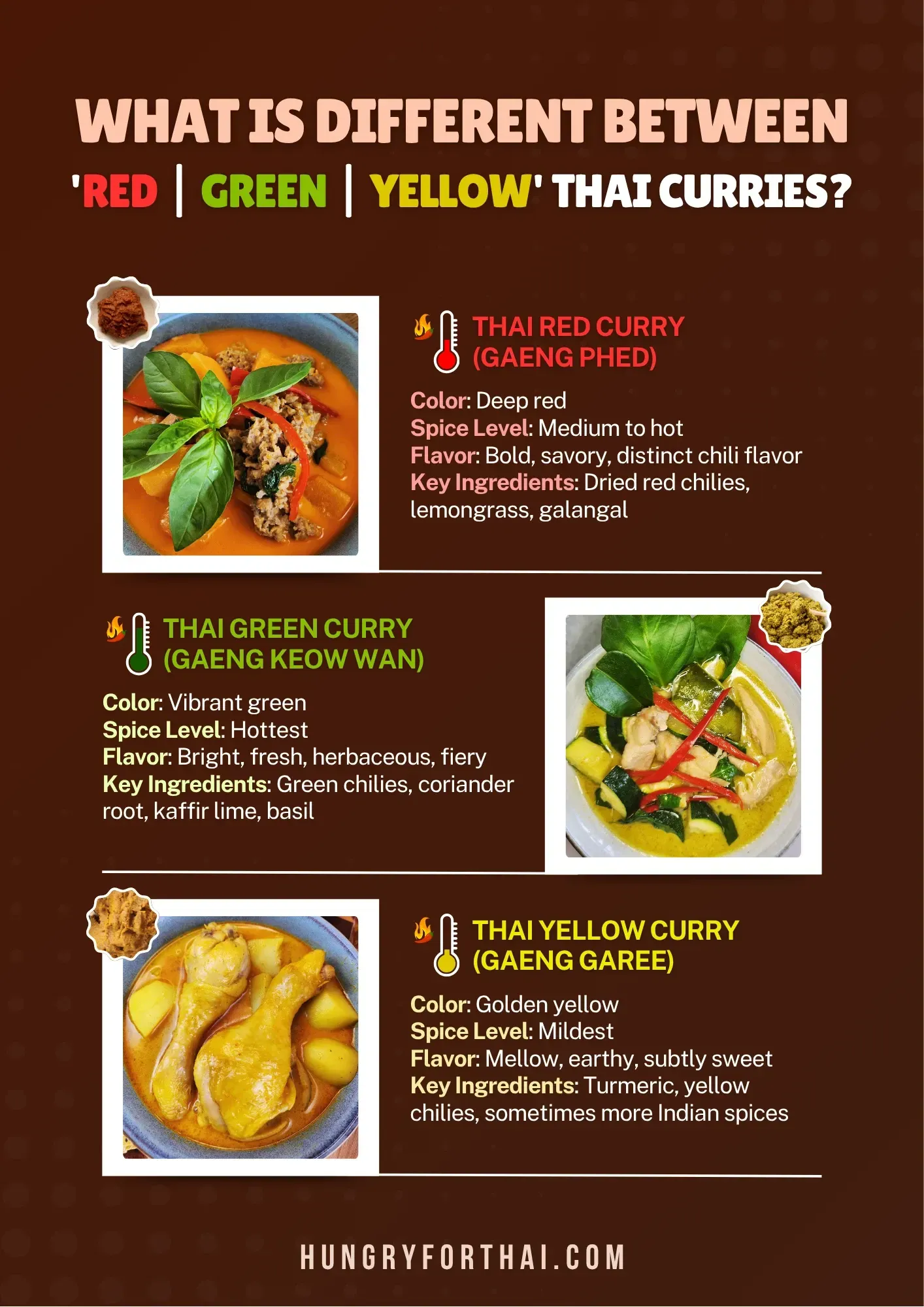 What is Different Between 'Red | Green | Yellow' Thai curries?