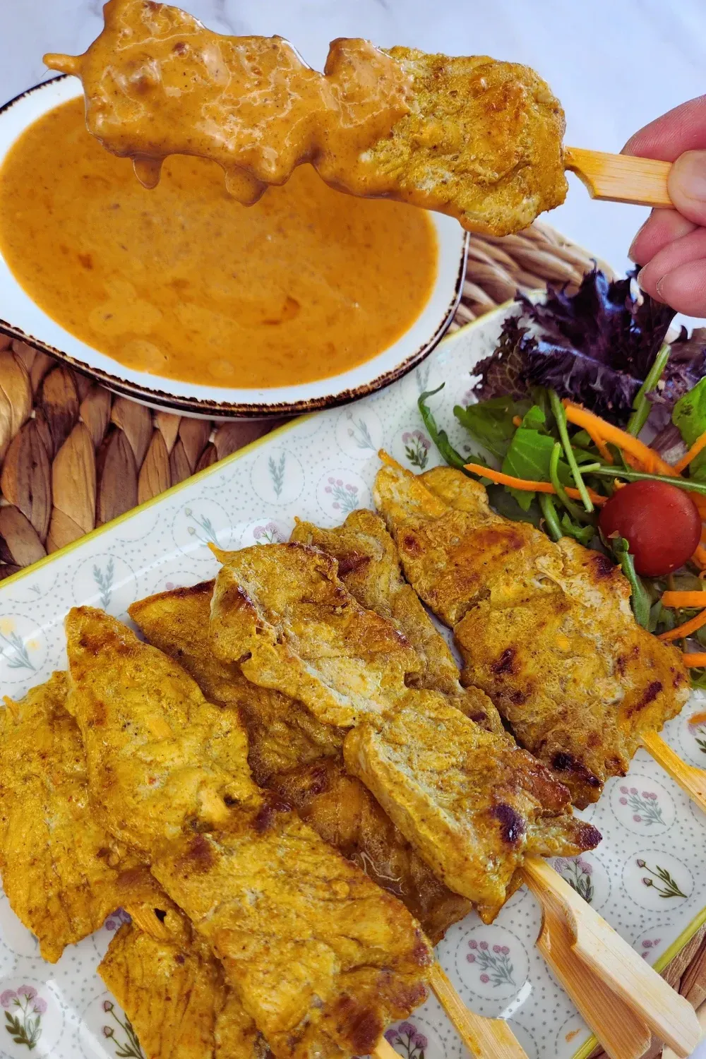 Moo Satay (Thai Grilled Pork Satay with Peanut Sauce)