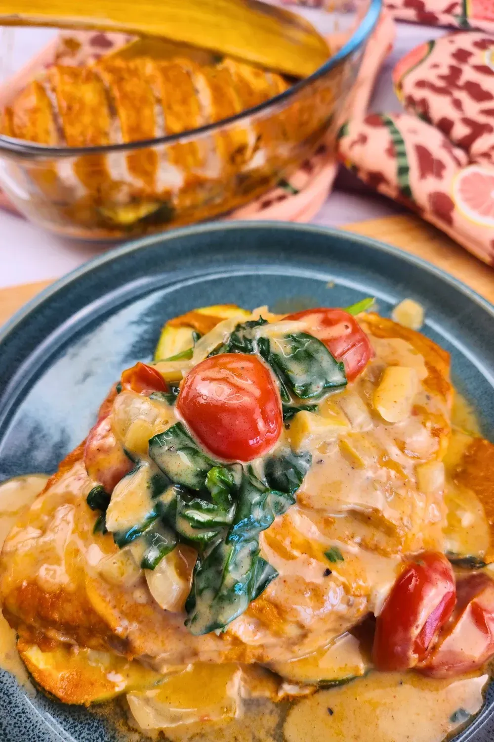 Thai Red Chicken with Creamy Tomato Spinach Sauce