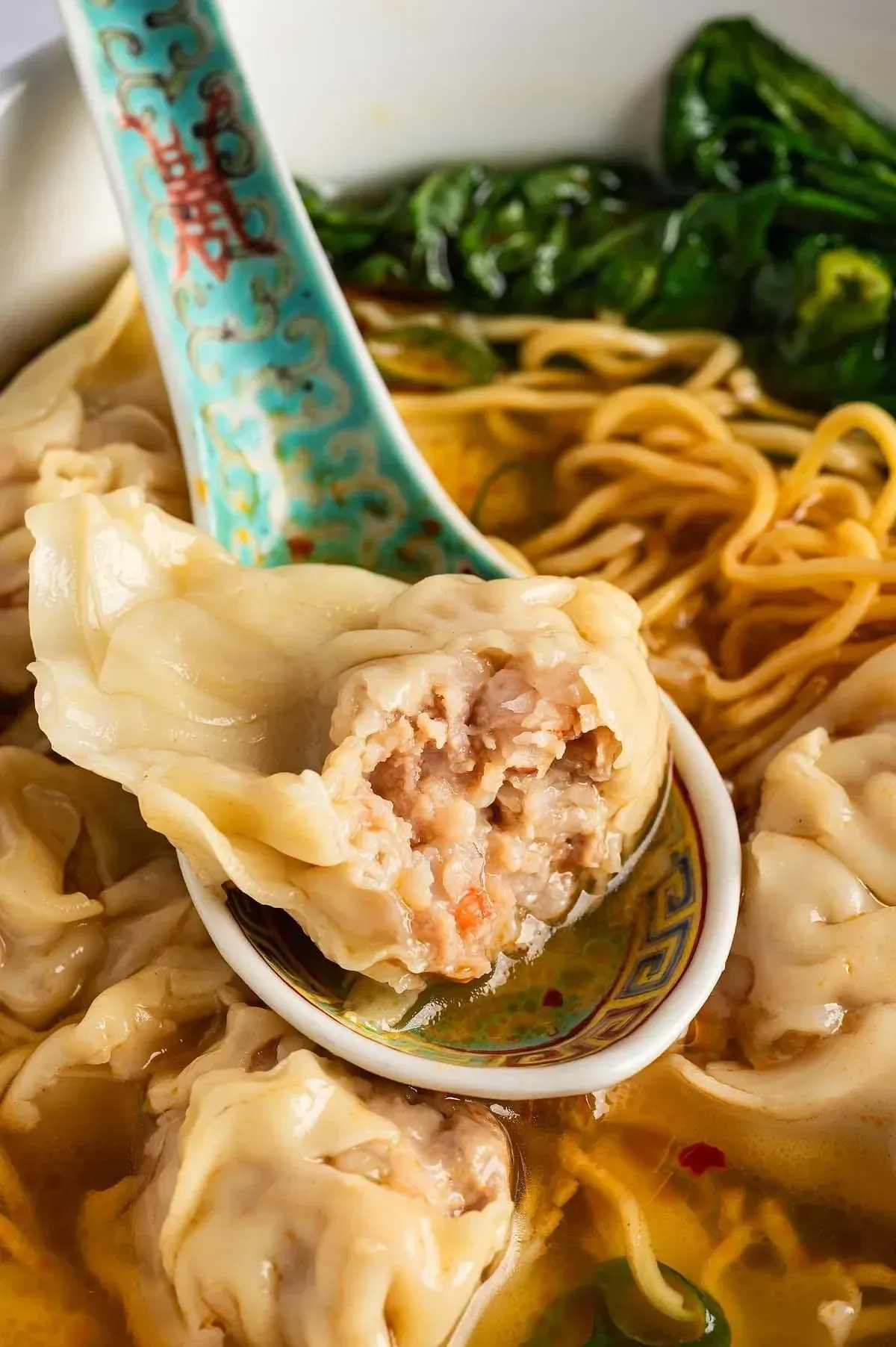 Wonton Noodle Soup in a bowl