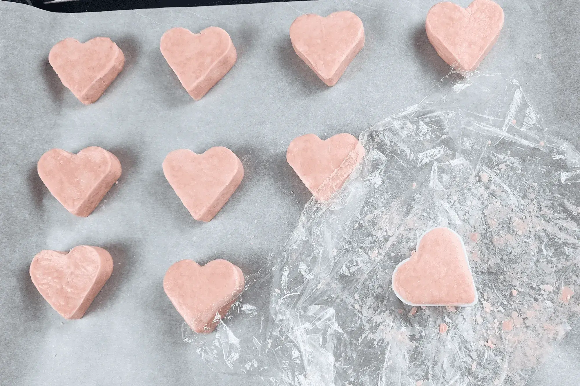 Use plastic wrap when pressing it into a mold to prevent it from sticking to the paper.