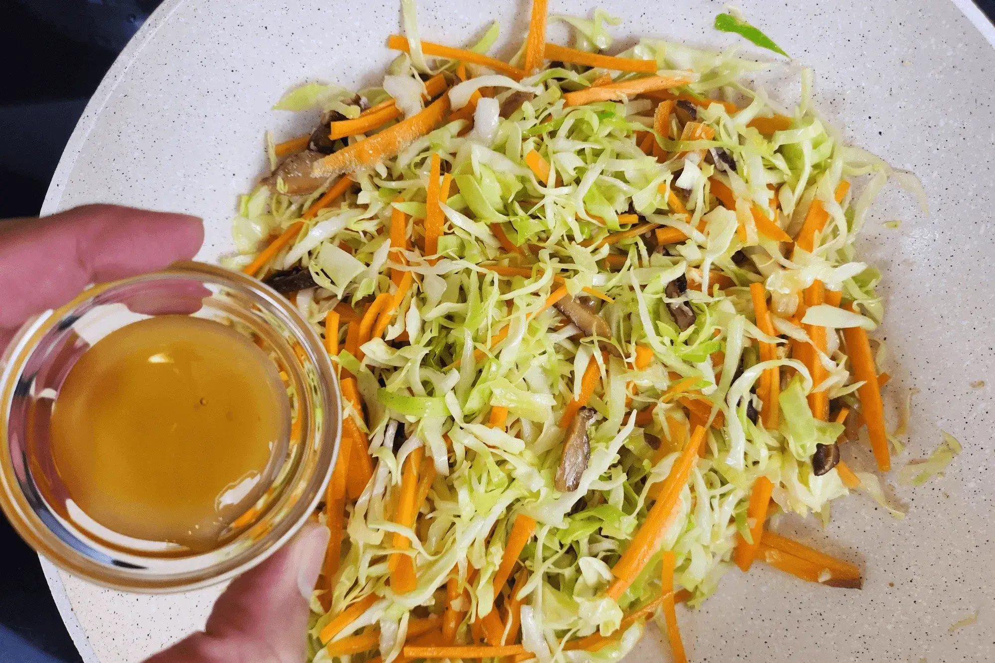 Add mushroom sauce-spring rolls