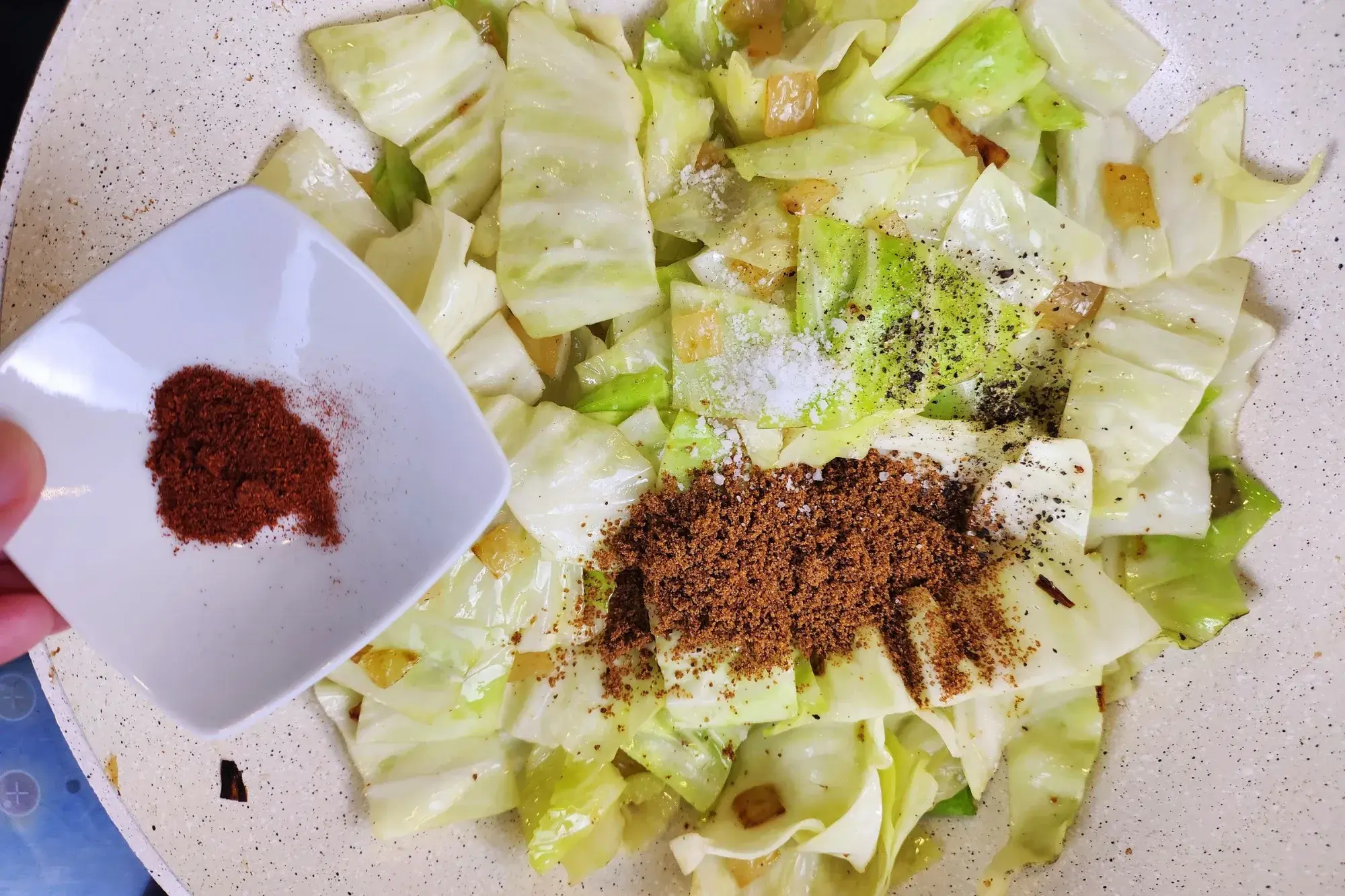Add smoked paprika powder - Classic Fried Cabbage 