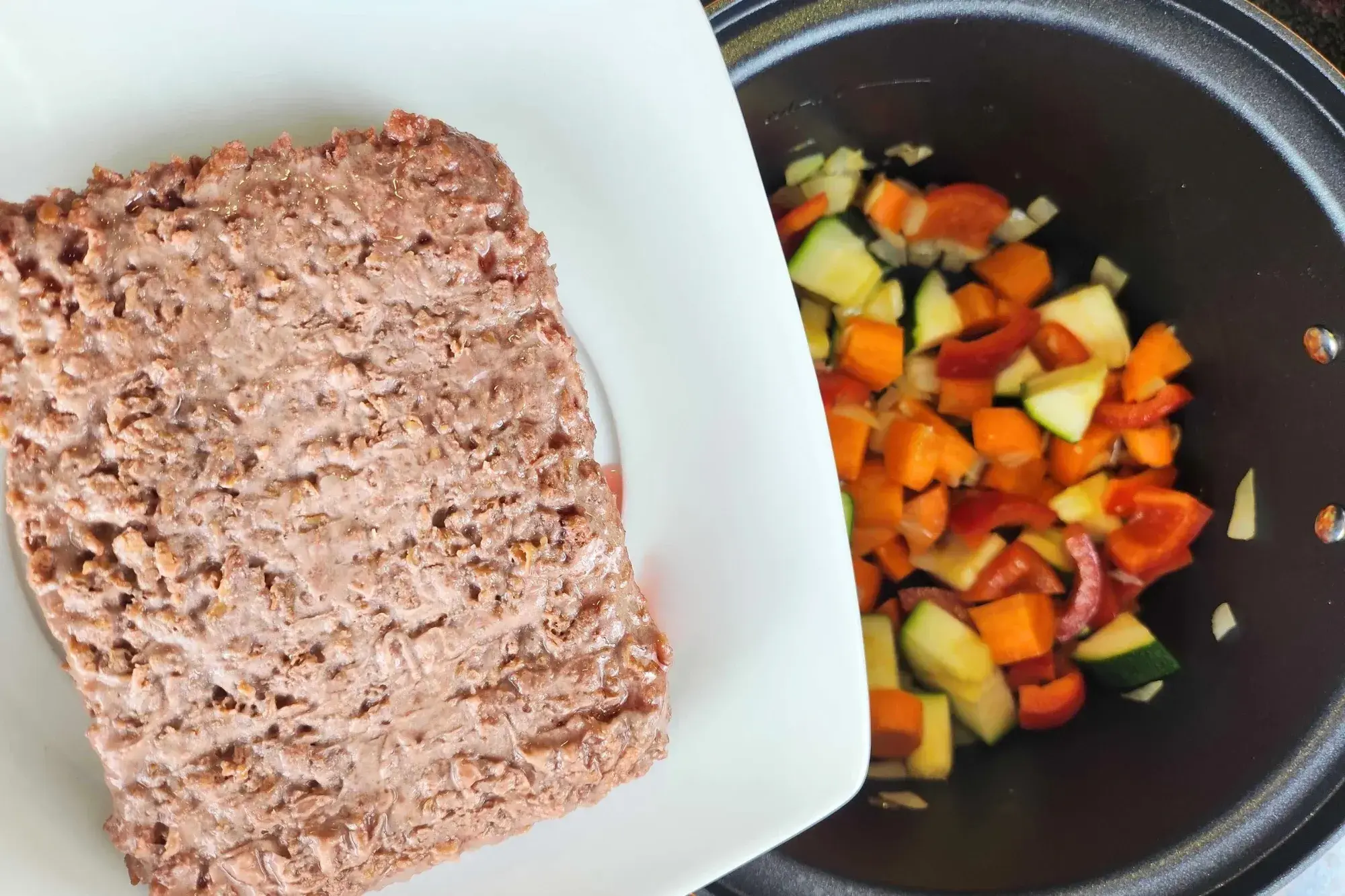 Add the plant-based meat 