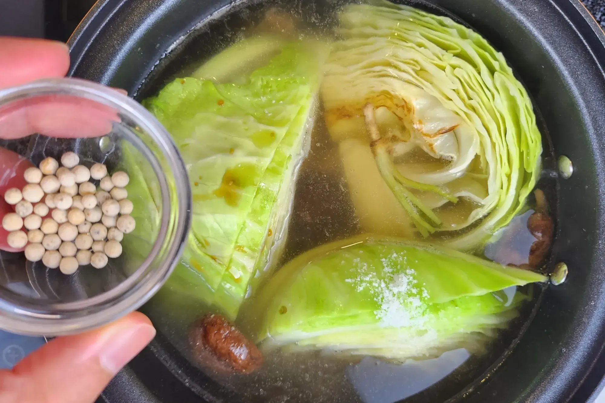 add white peppercorns-Cabbage Soup