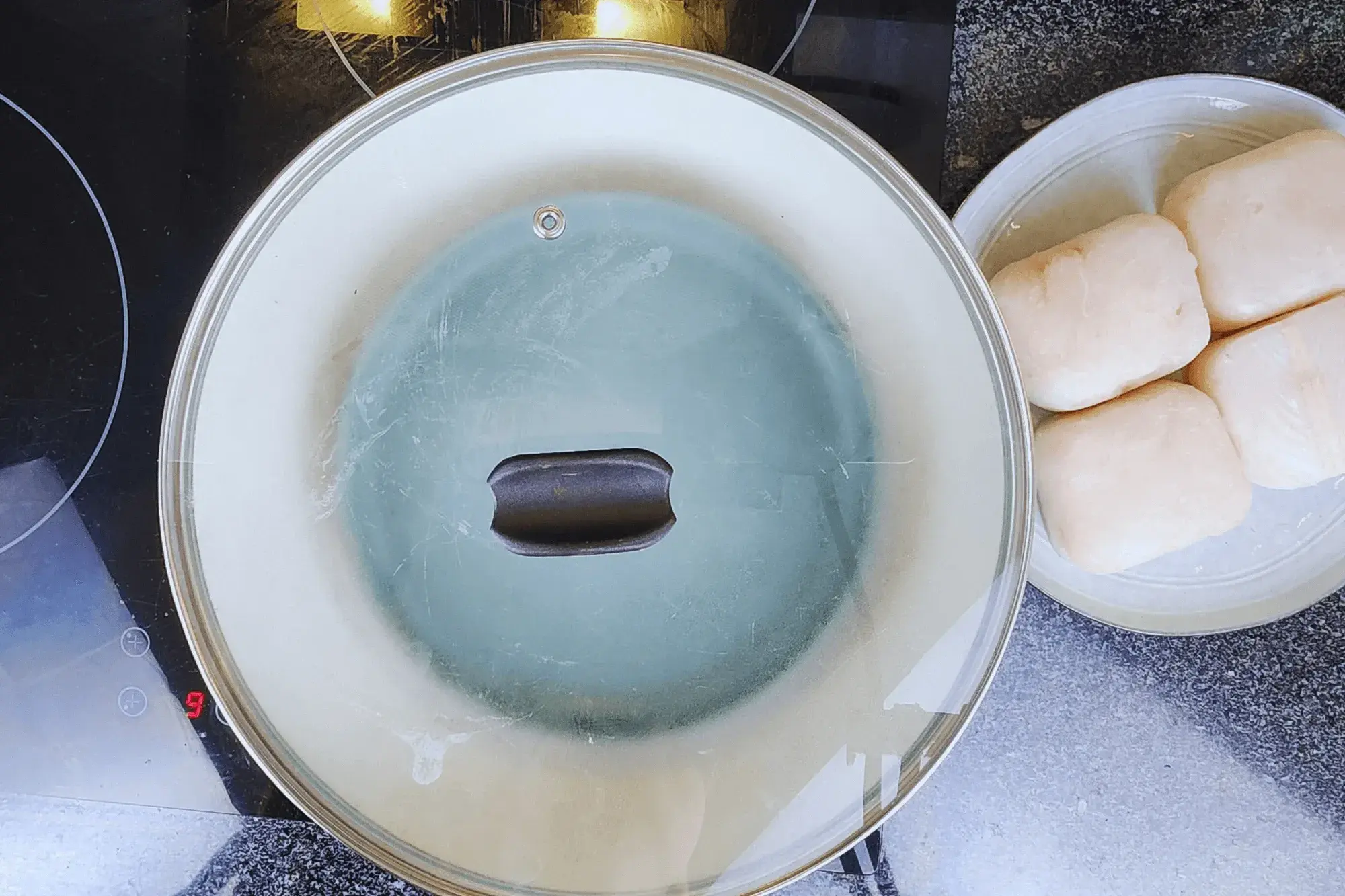 Boil water in a steamer. 