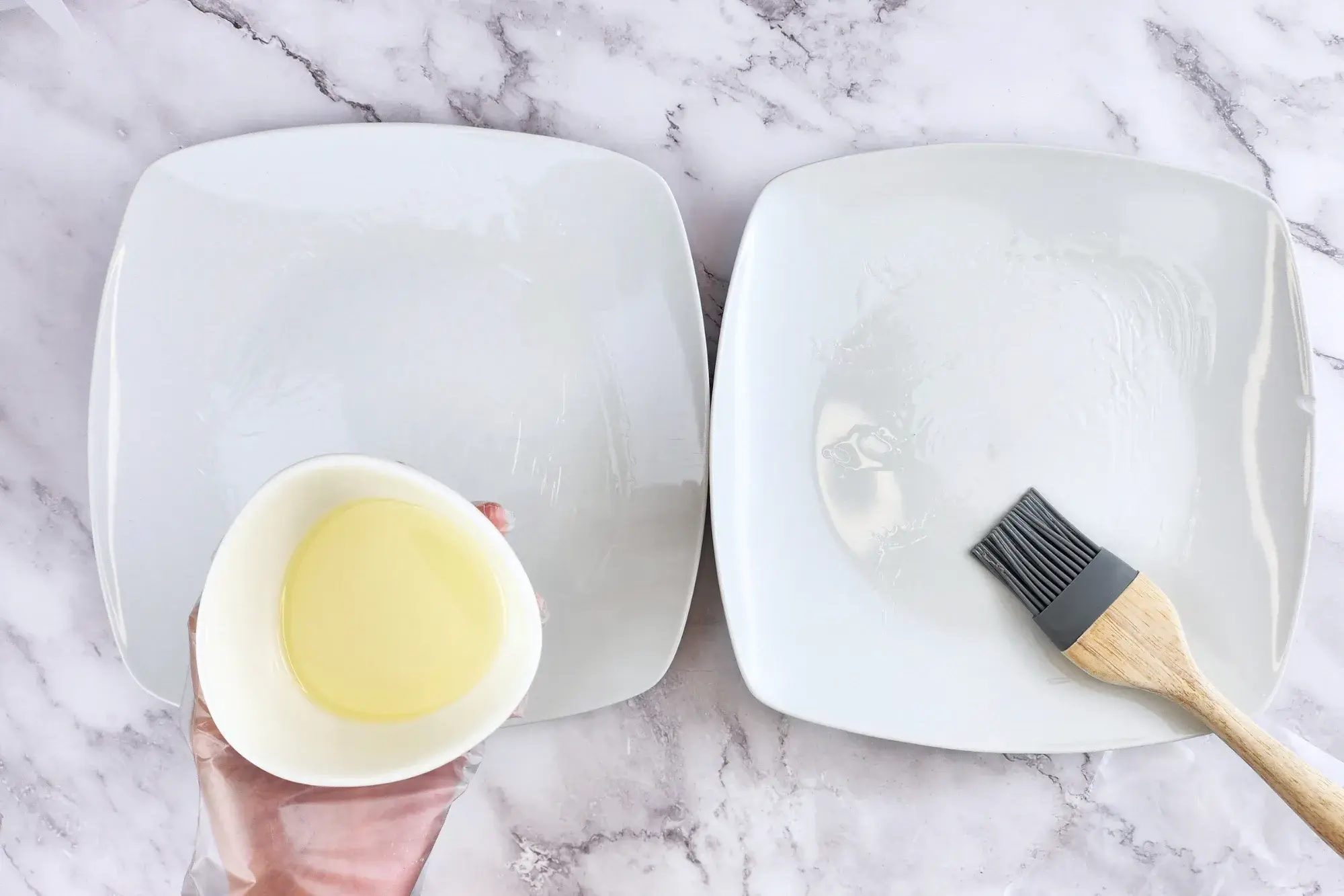 brush some oil onto the plate 