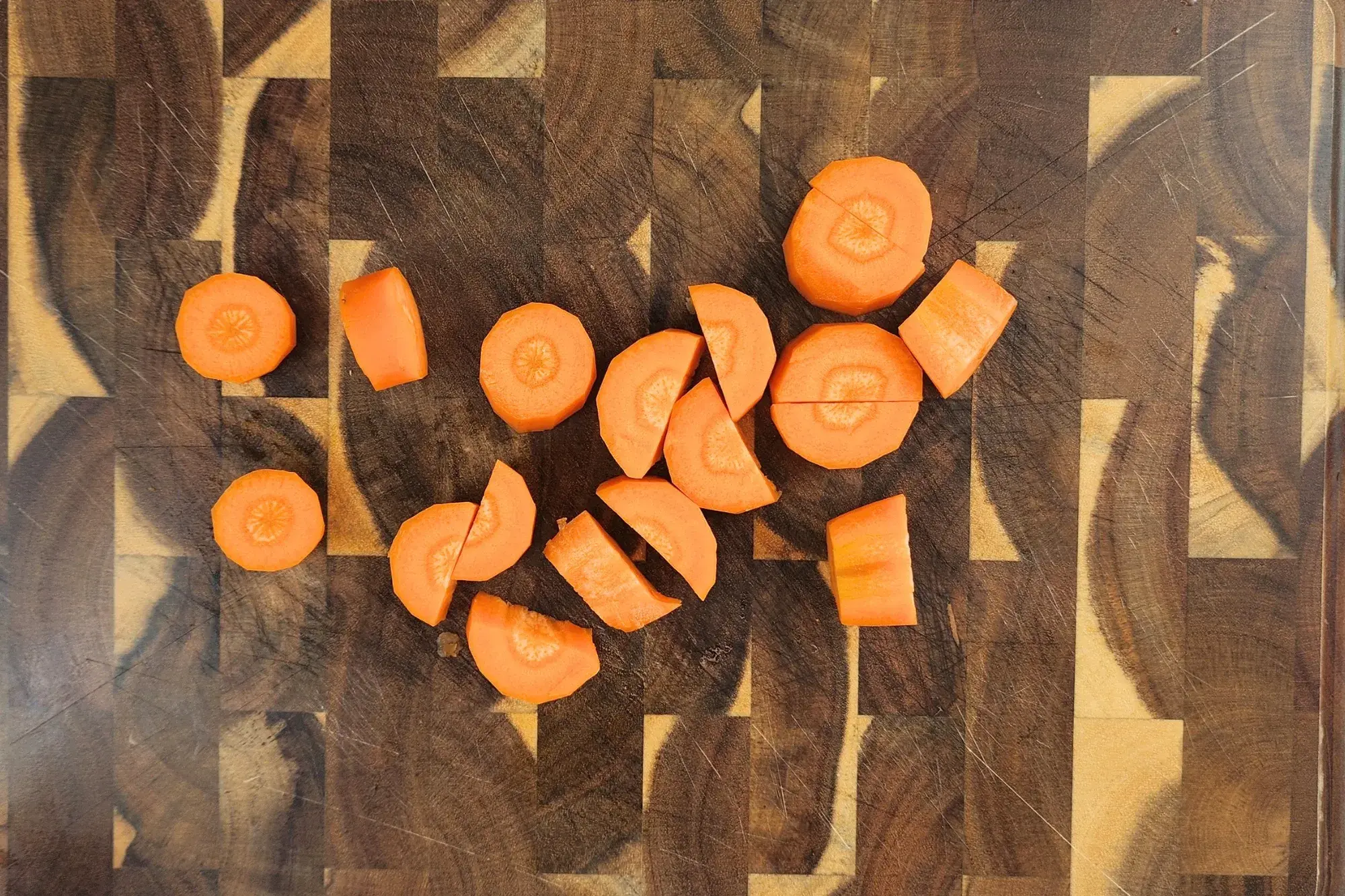 Chop carrot into bite size.