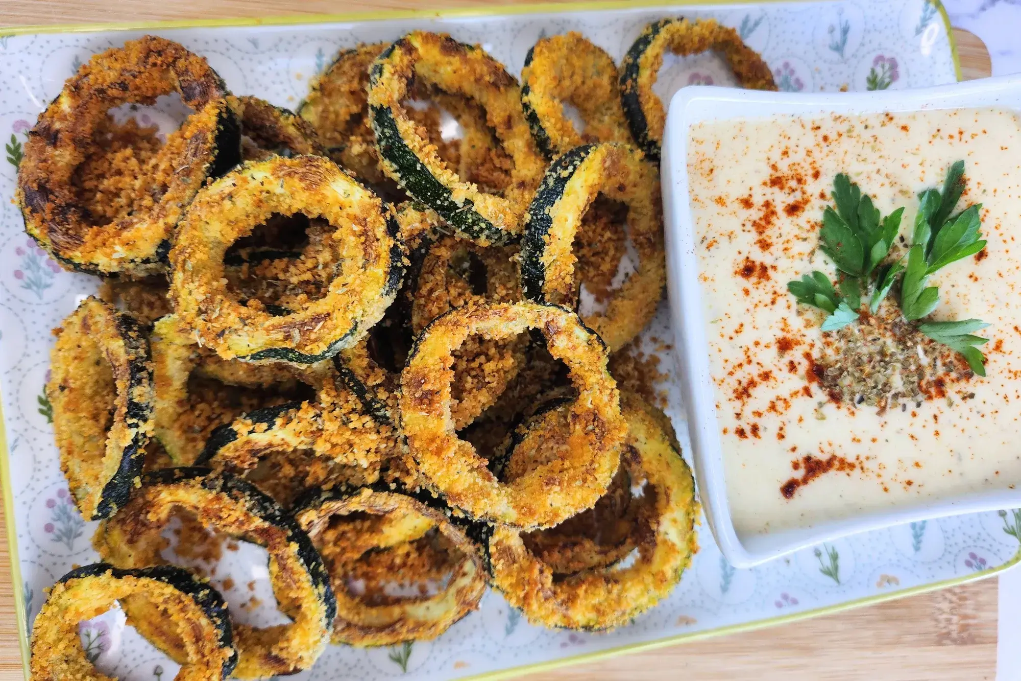 Crispy Parmesan Zucchini Rings with Creamy Dip Recipe