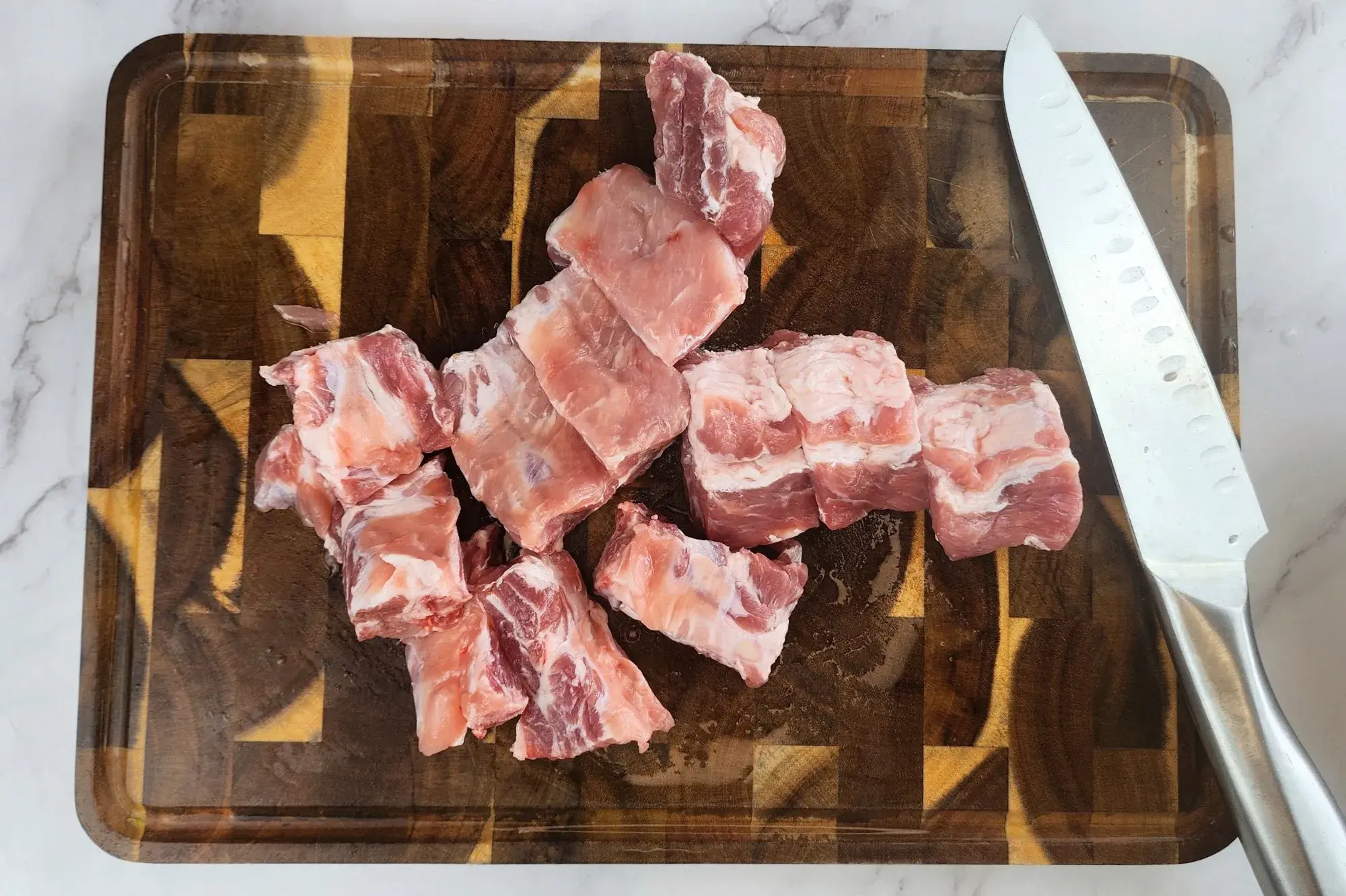 cut them into bite-sized pieces.