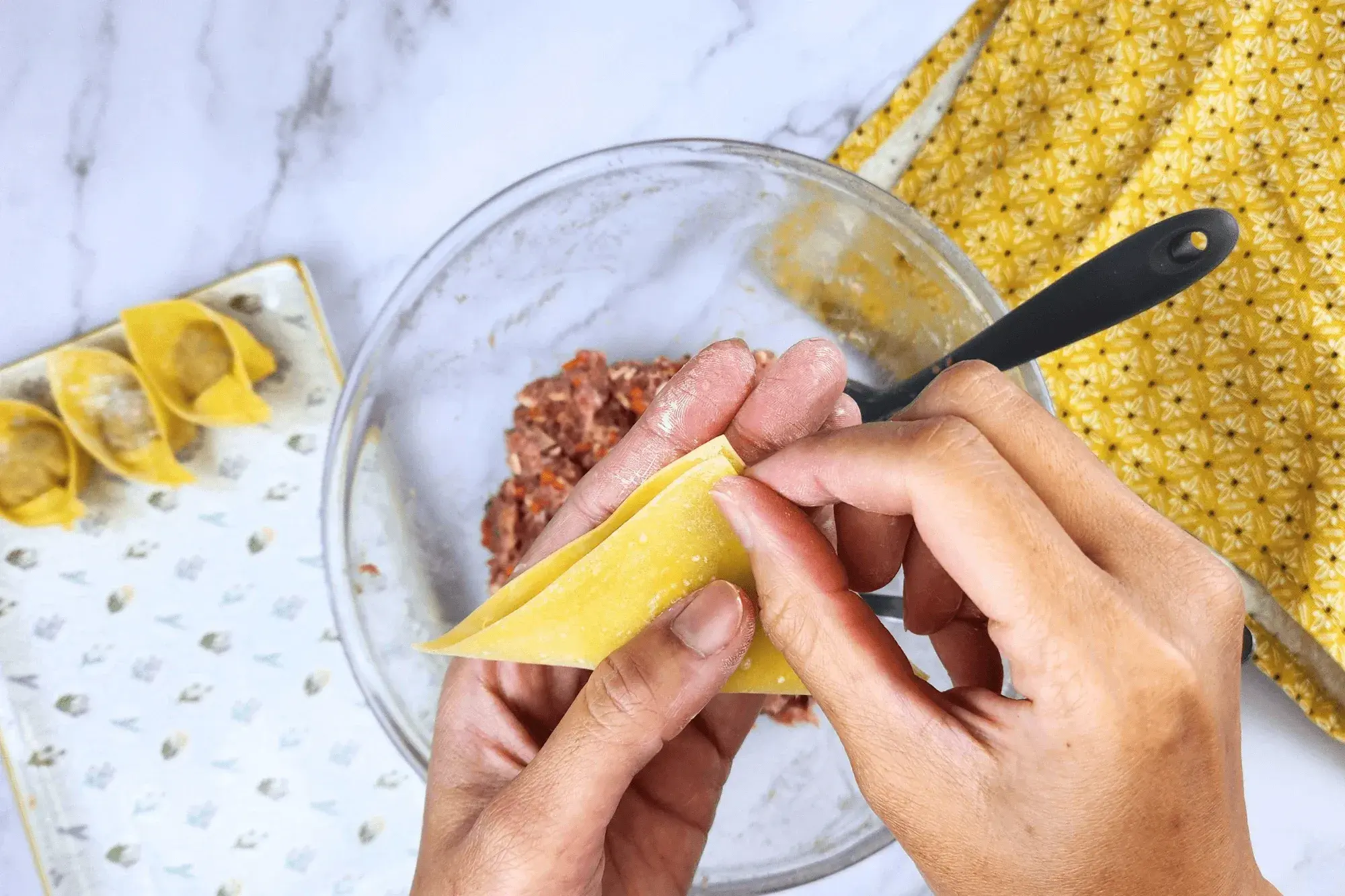 folding wrapper into triangle shape