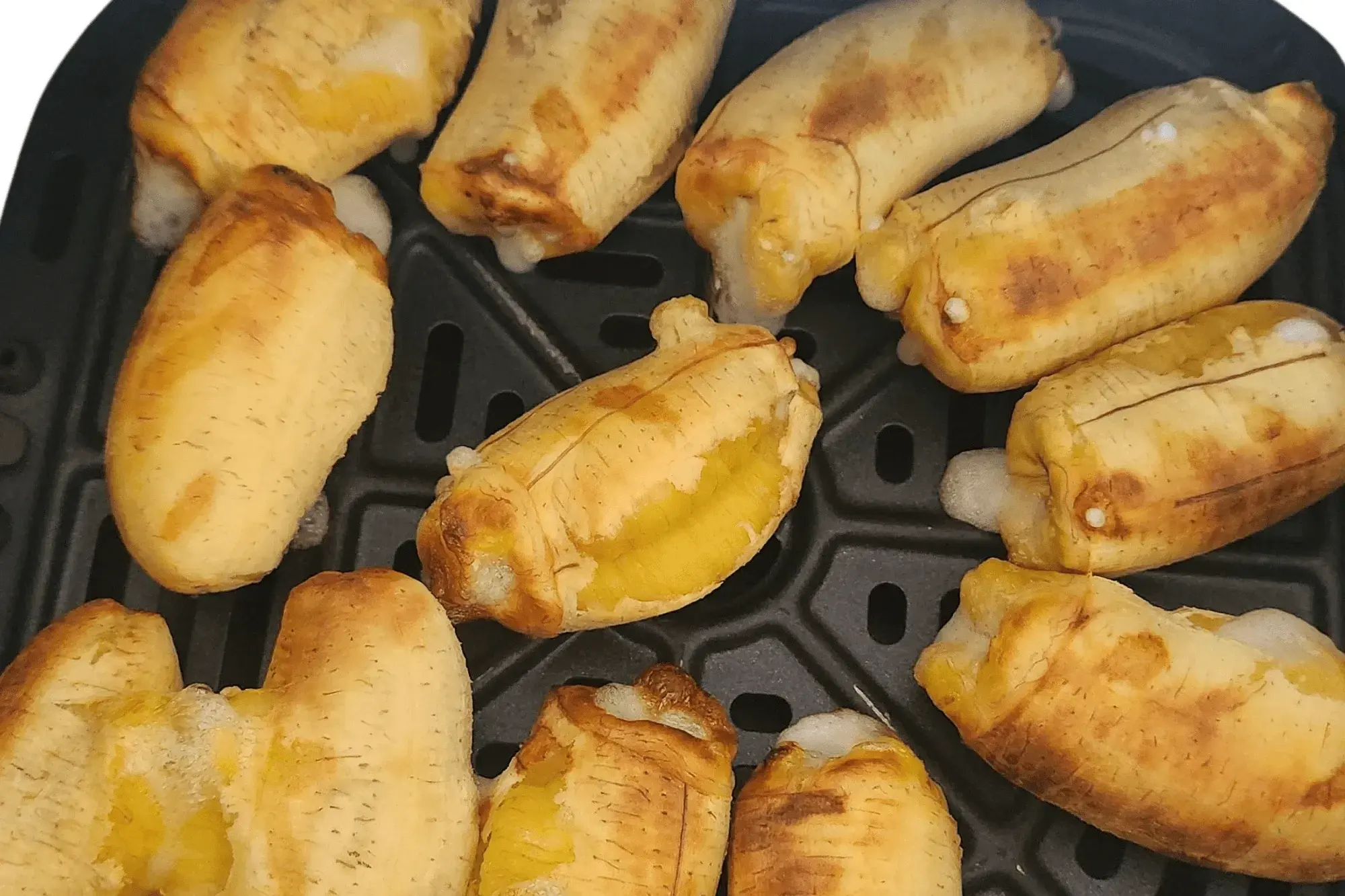 Grilled bananas are done.