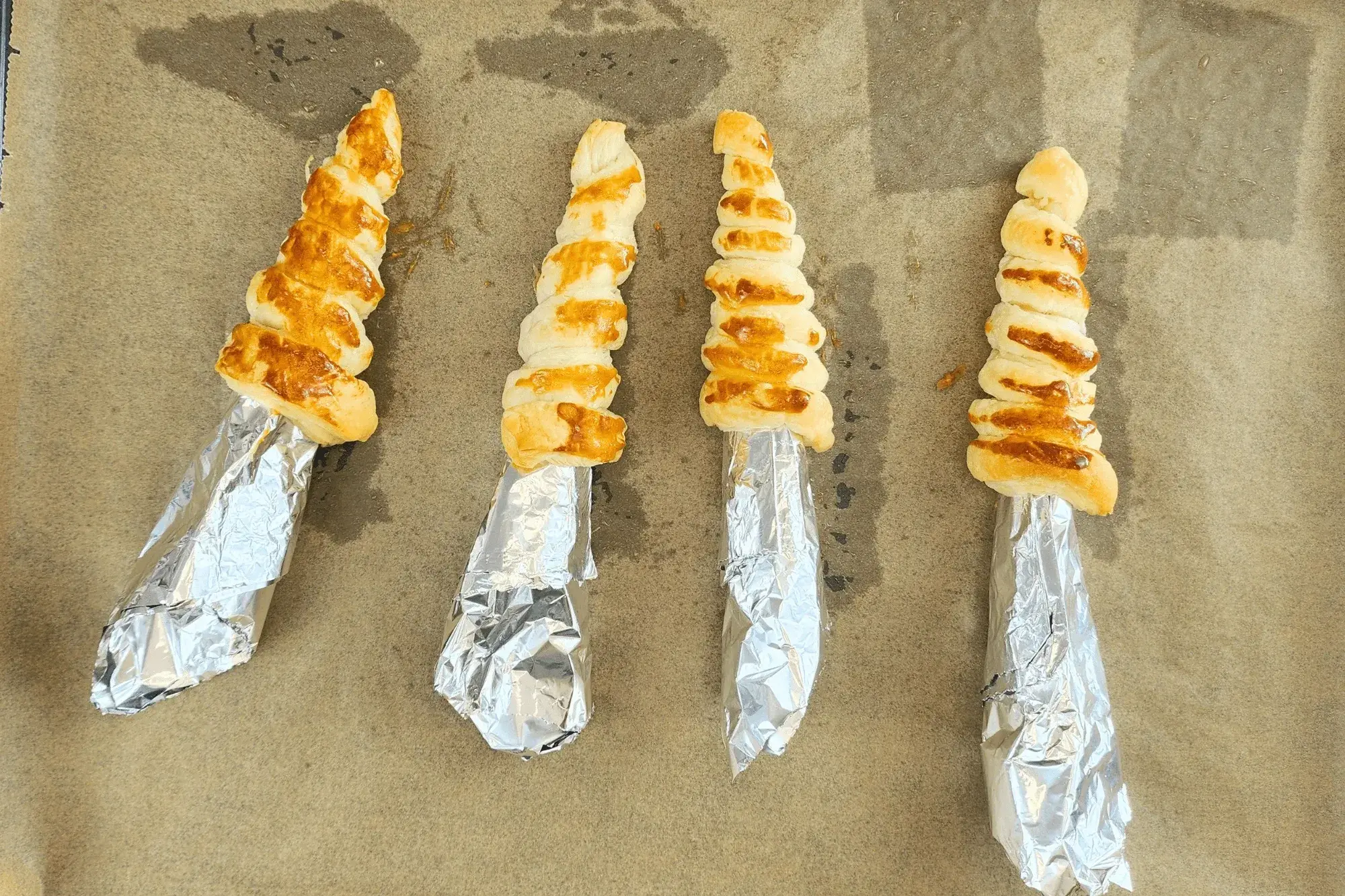 Let cool slightly before filling.