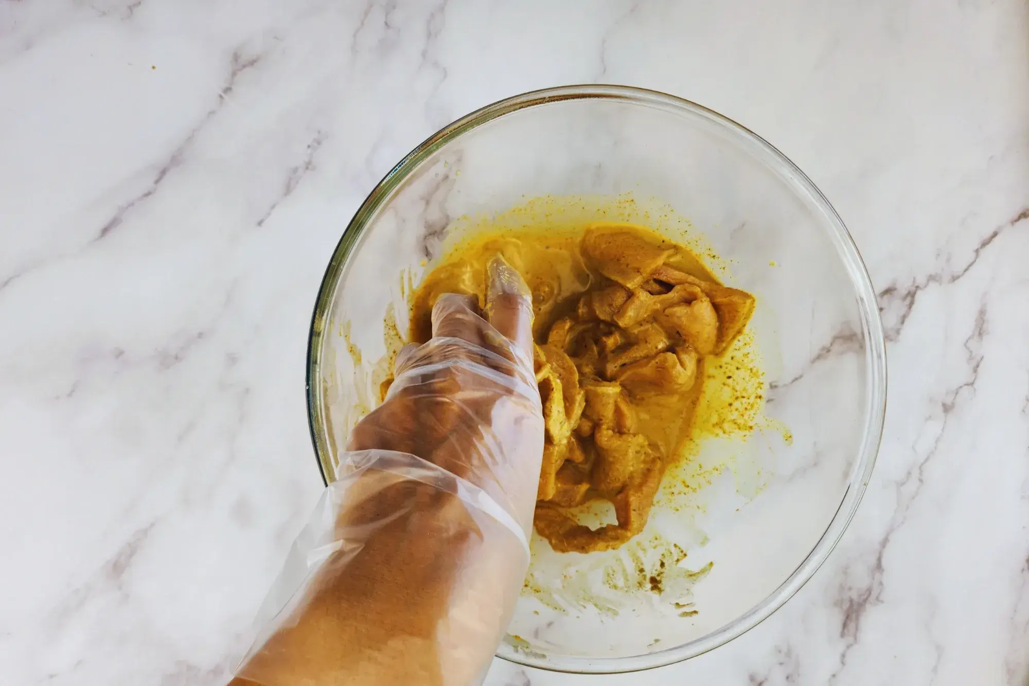 Mix well to coat pork slices evenly.