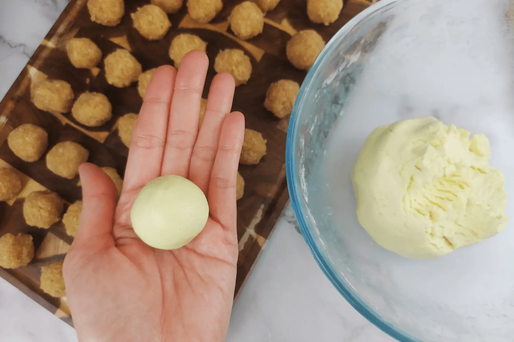 perfect coconut ball with the filling