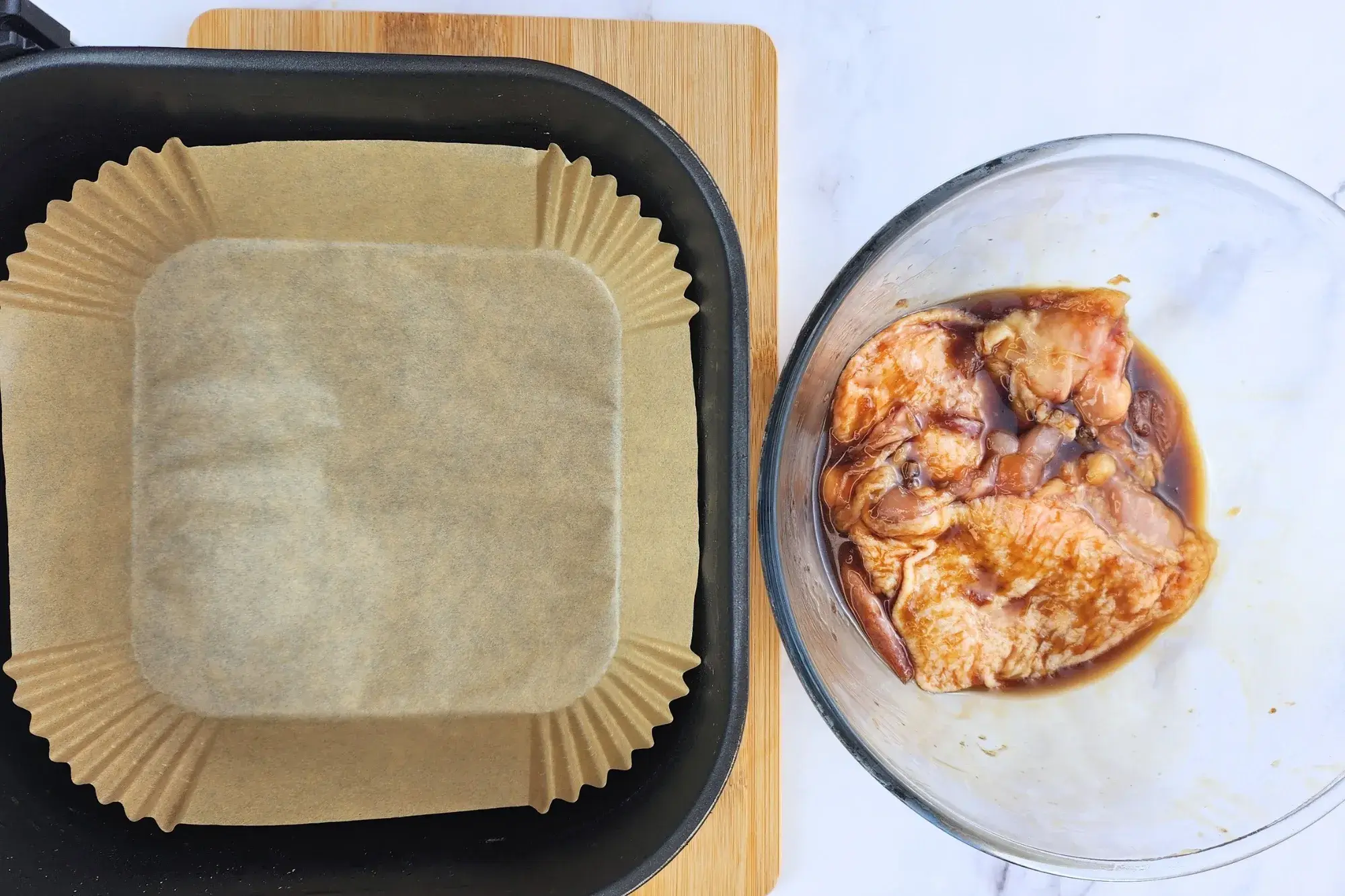 Prepare mixed chicken for air fryer