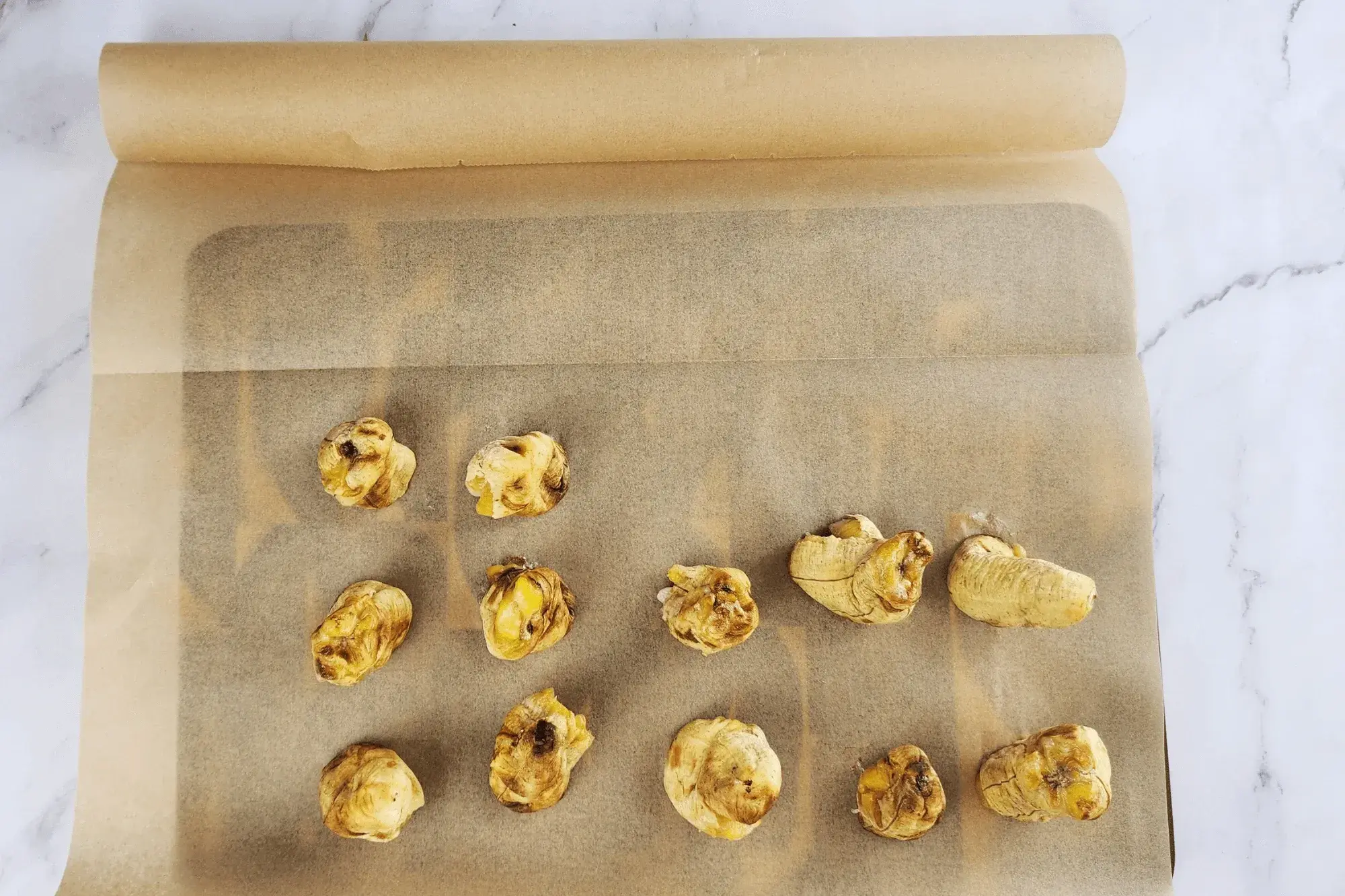 Press the bananas flat.